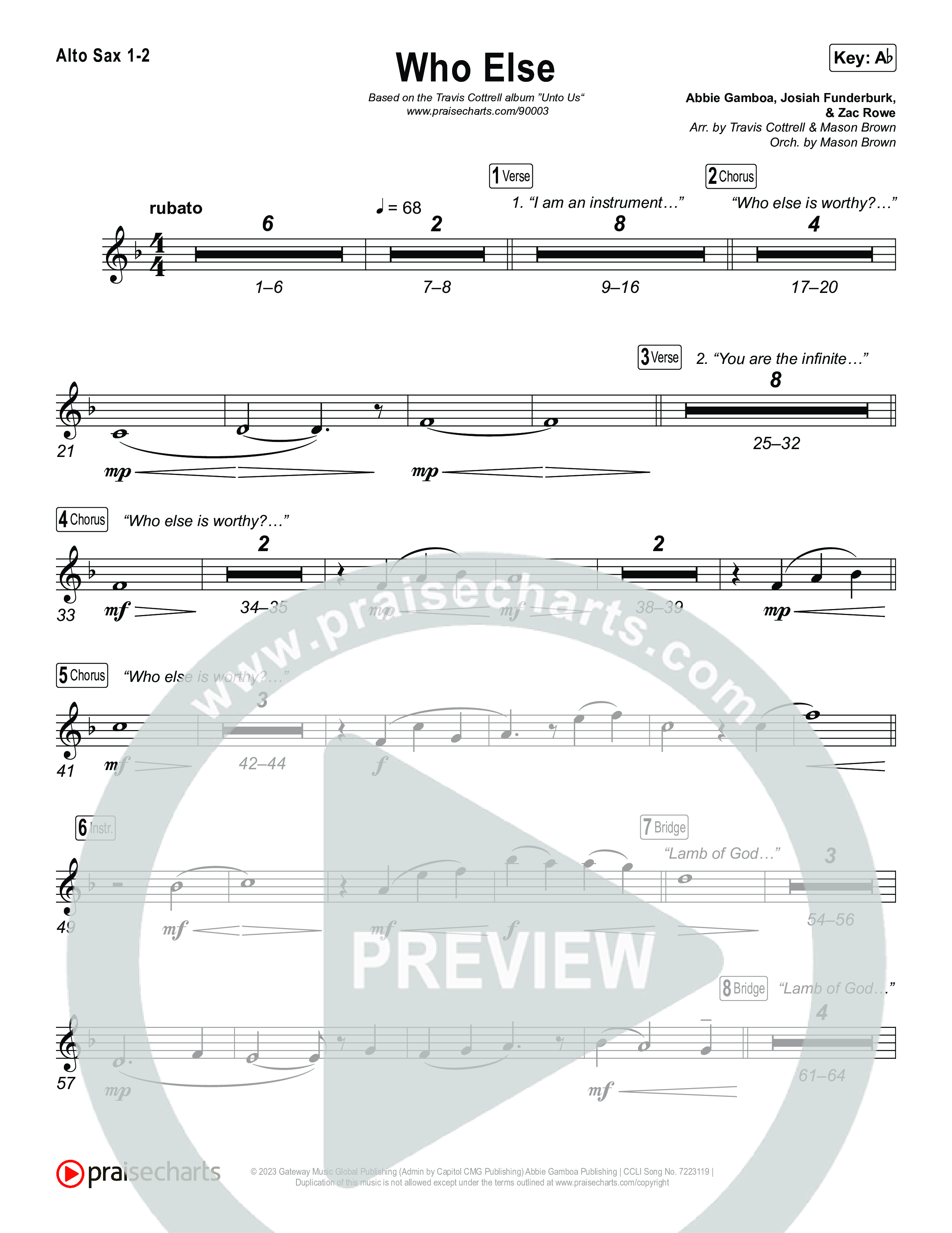 Who Else (Choral/SATB) Sax Pack (Brooke Voland / Arr. Travis Cottrell / Orch. Mason Brown)