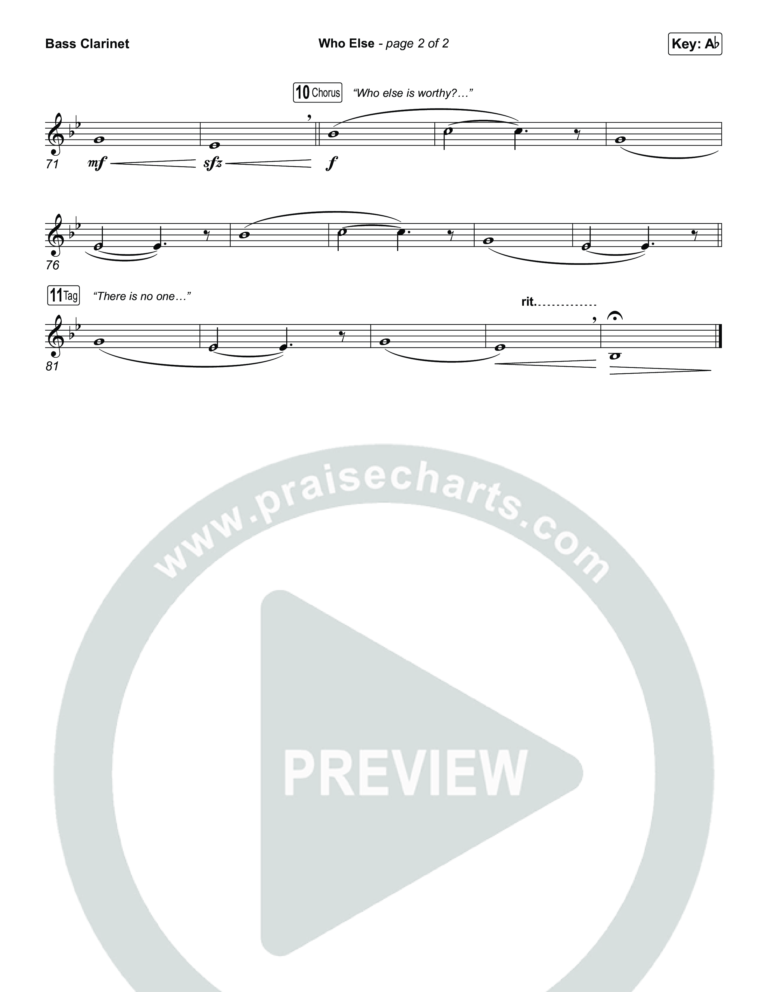 Who Else (Choral/SATB) Bass Clarinet (Brooke Voland / Arr. Travis Cottrell / Orch. Mason Brown)