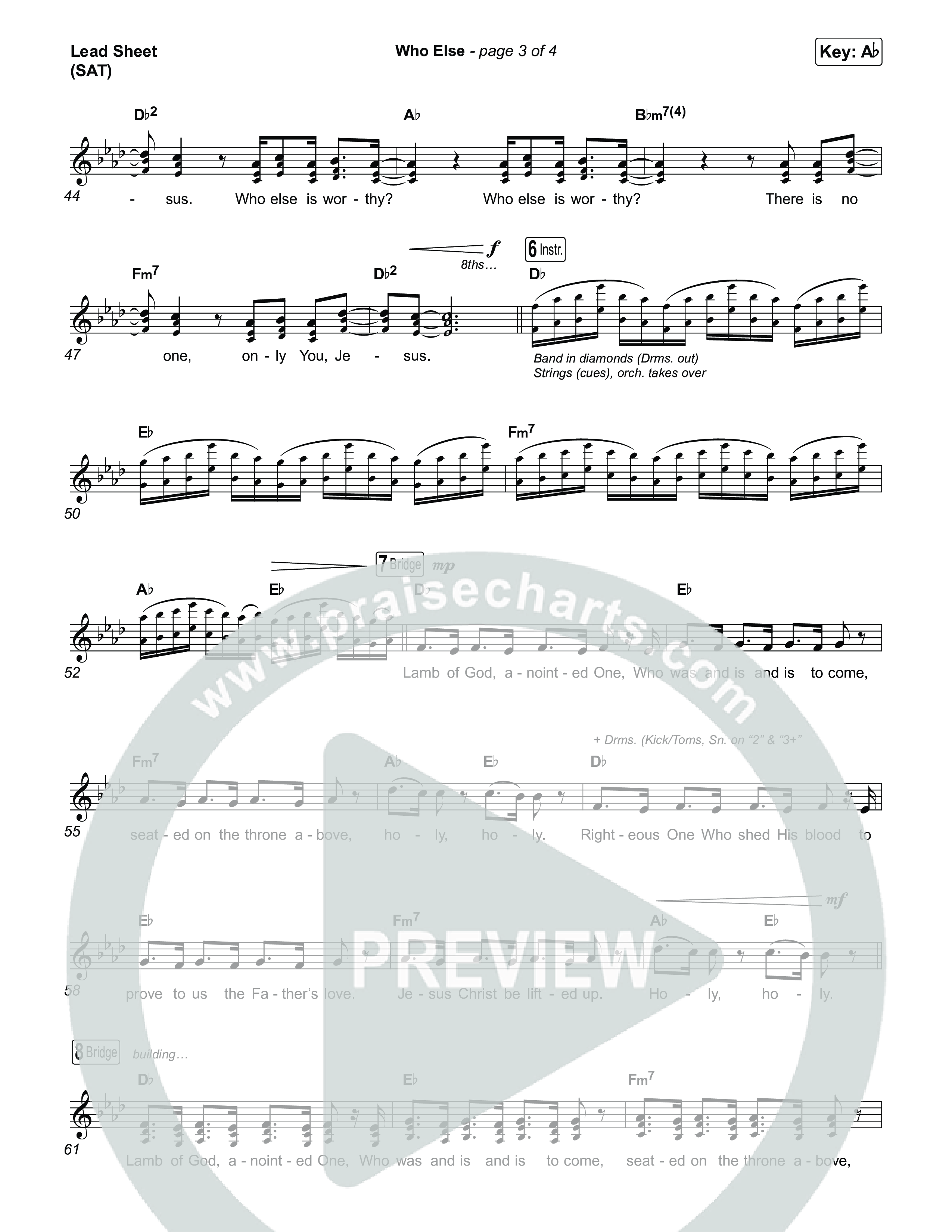 Who Else (Choral/SATB) Lead Sheet (SAT) (Brooke Voland / Arr. Travis Cottrell / Orch. Mason Brown)