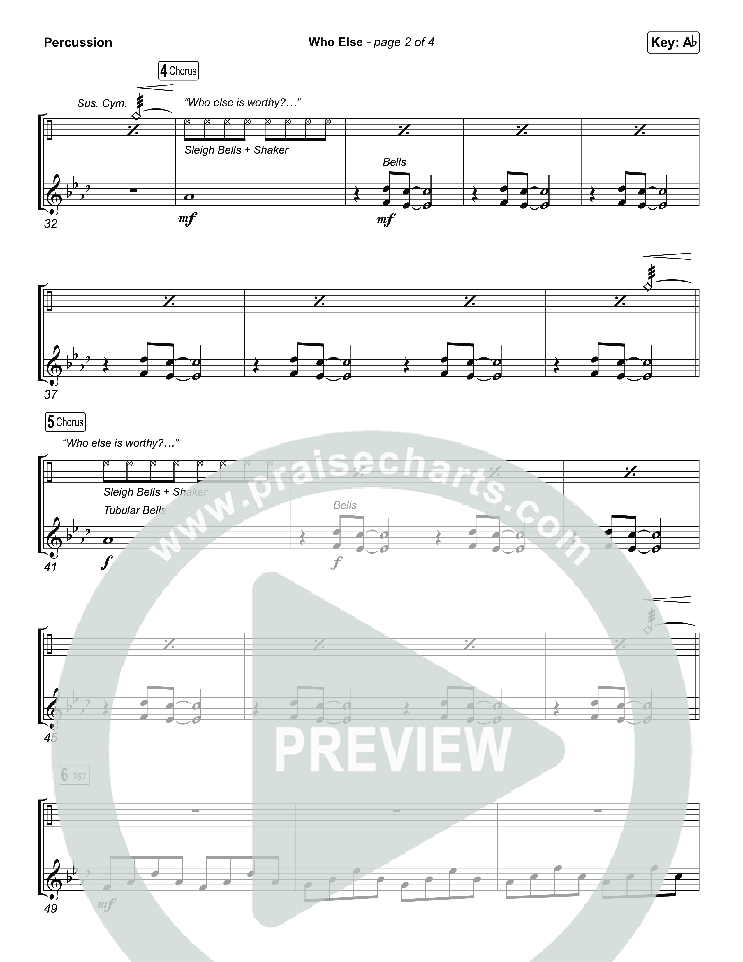 Who Else (Choral/SATB) Percussion (Brooke Voland / Arr. Travis Cottrell / Orch. Mason Brown)