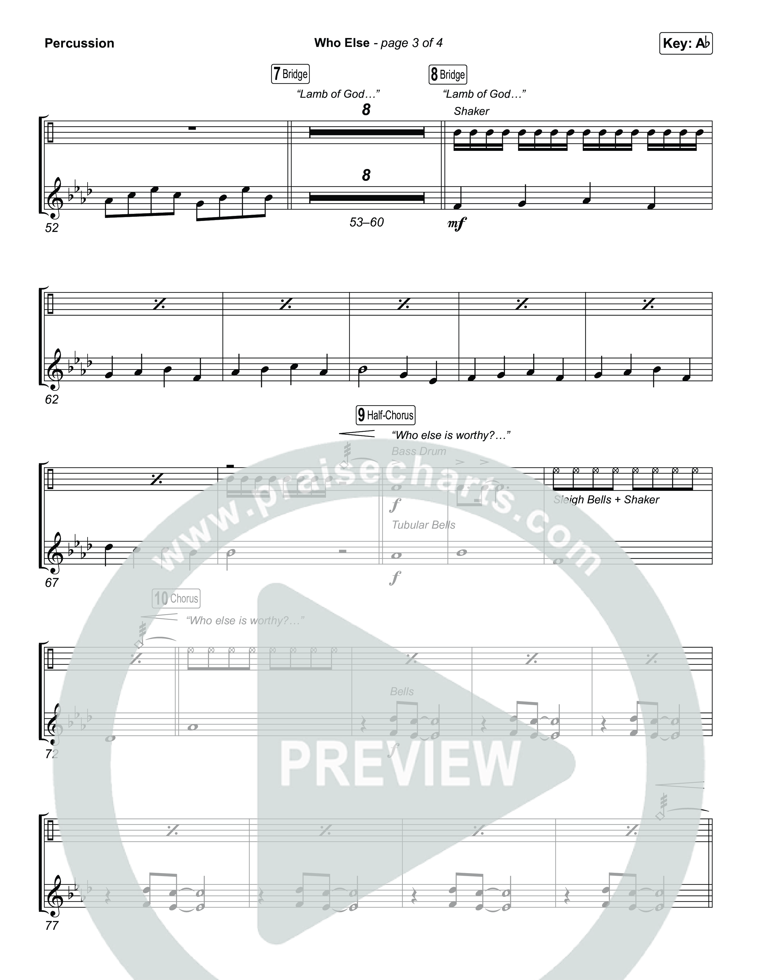 Who Else (Choral/SATB) Percussion (Brooke Voland / Arr. Travis Cottrell / Orch. Mason Brown)