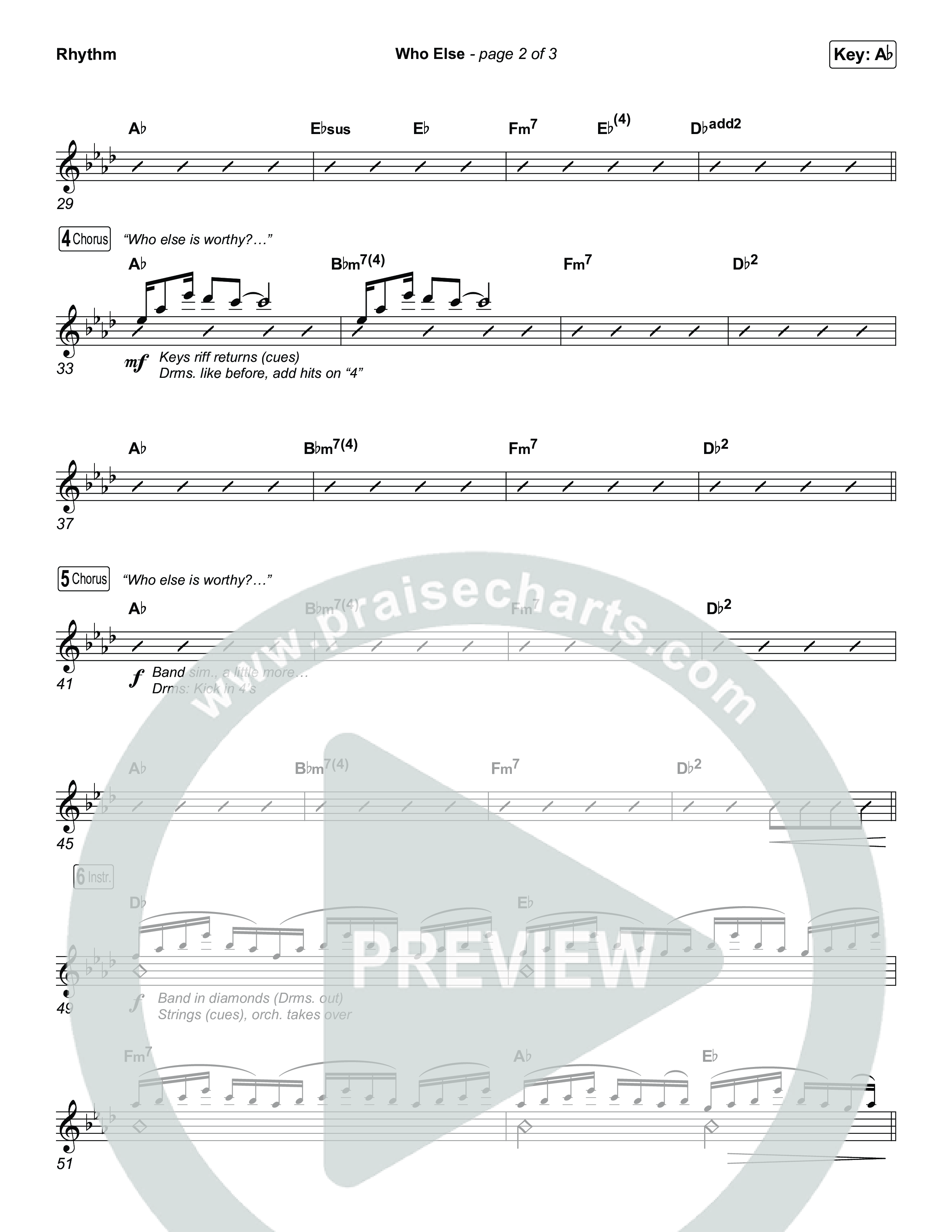 Who Else (Choral/SATB) Rhythm Chart (Brooke Voland / Arr. Travis Cottrell / Orch. Mason Brown)