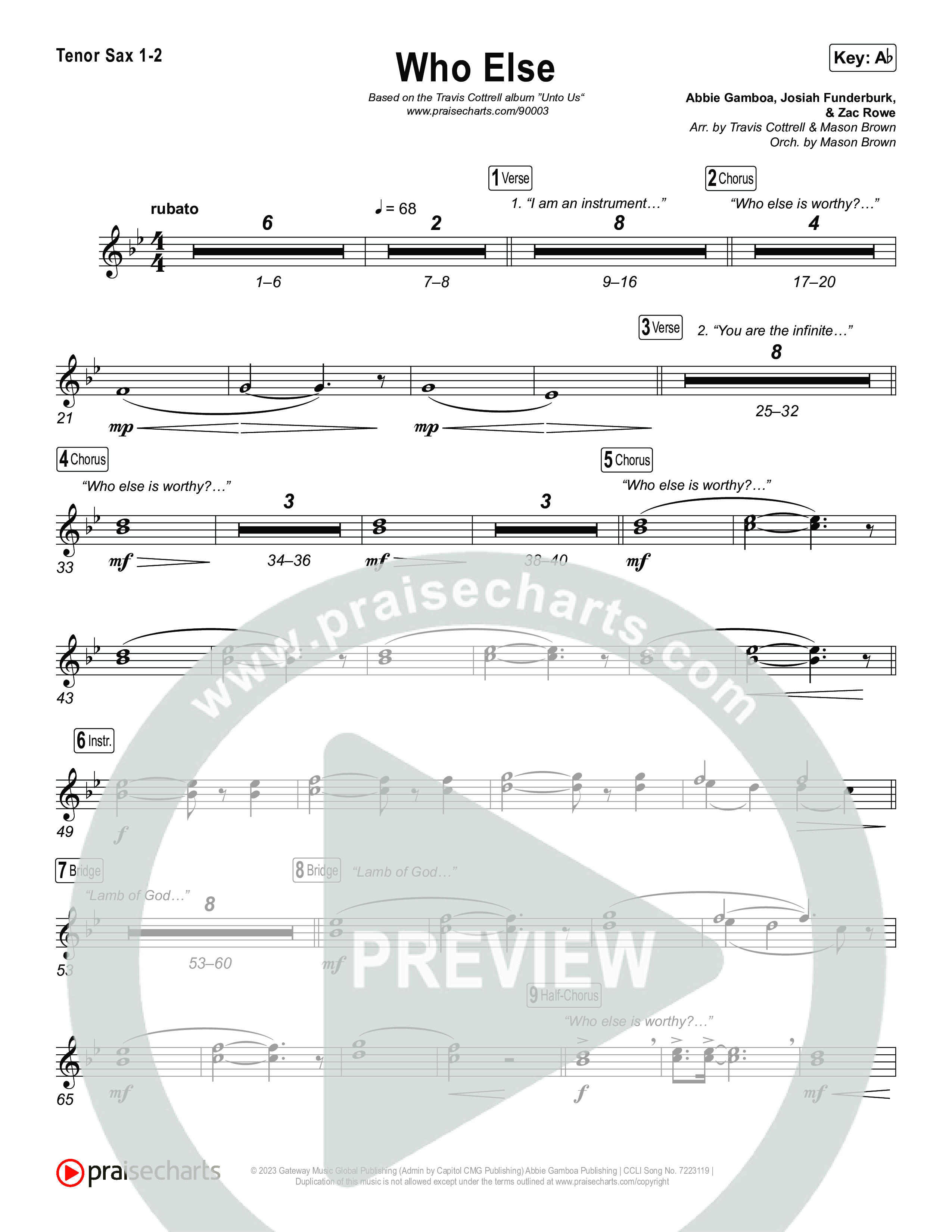 Who Else (Choral/SATB) Sax Pack (Brooke Voland / Arr. Travis Cottrell / Orch. Mason Brown)