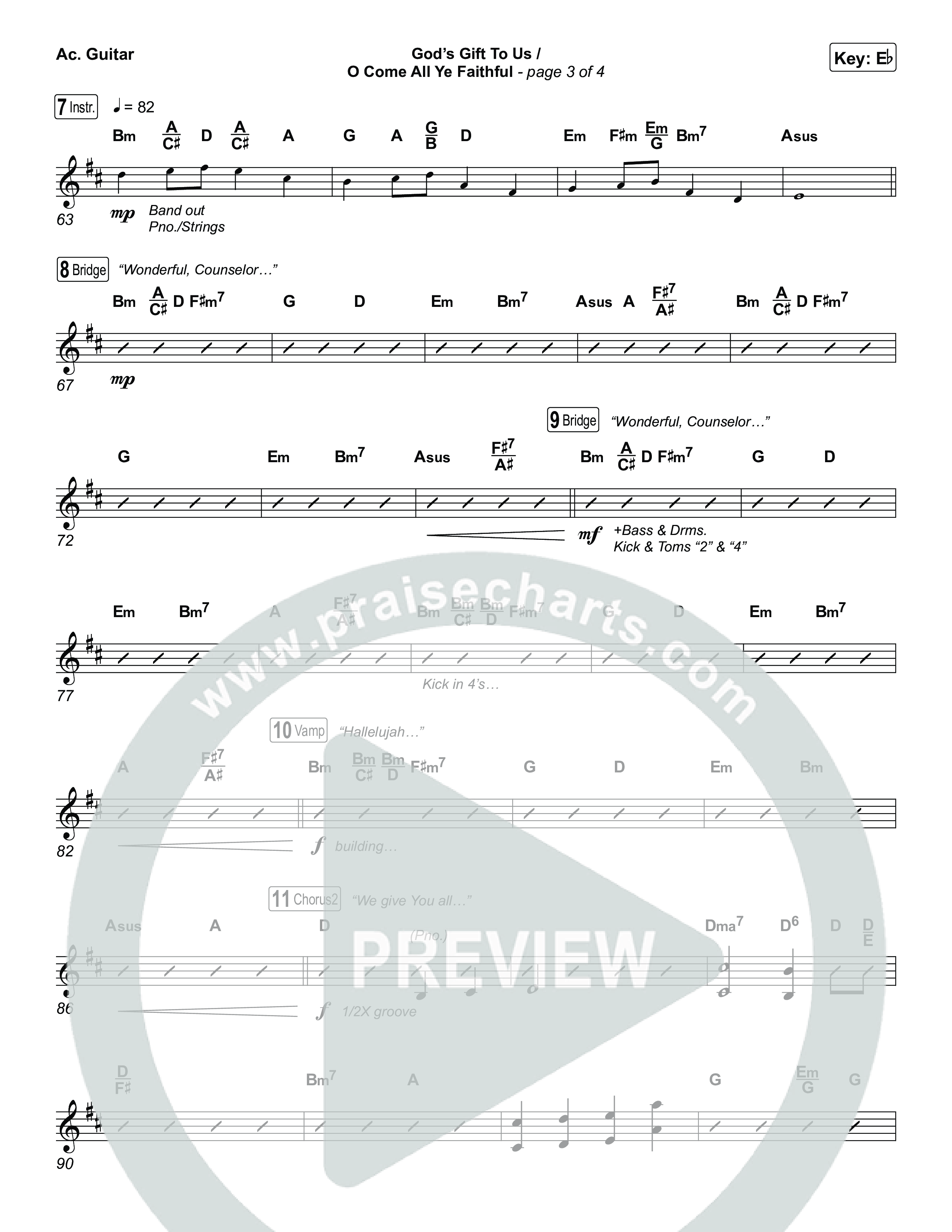 God's Gift To Us / O Come All Ye Faithful (Choral/SATB) Acoustic Guitar (Cheryl Stark / Arr. Travis Cottrell / Orch. Mason Brown)