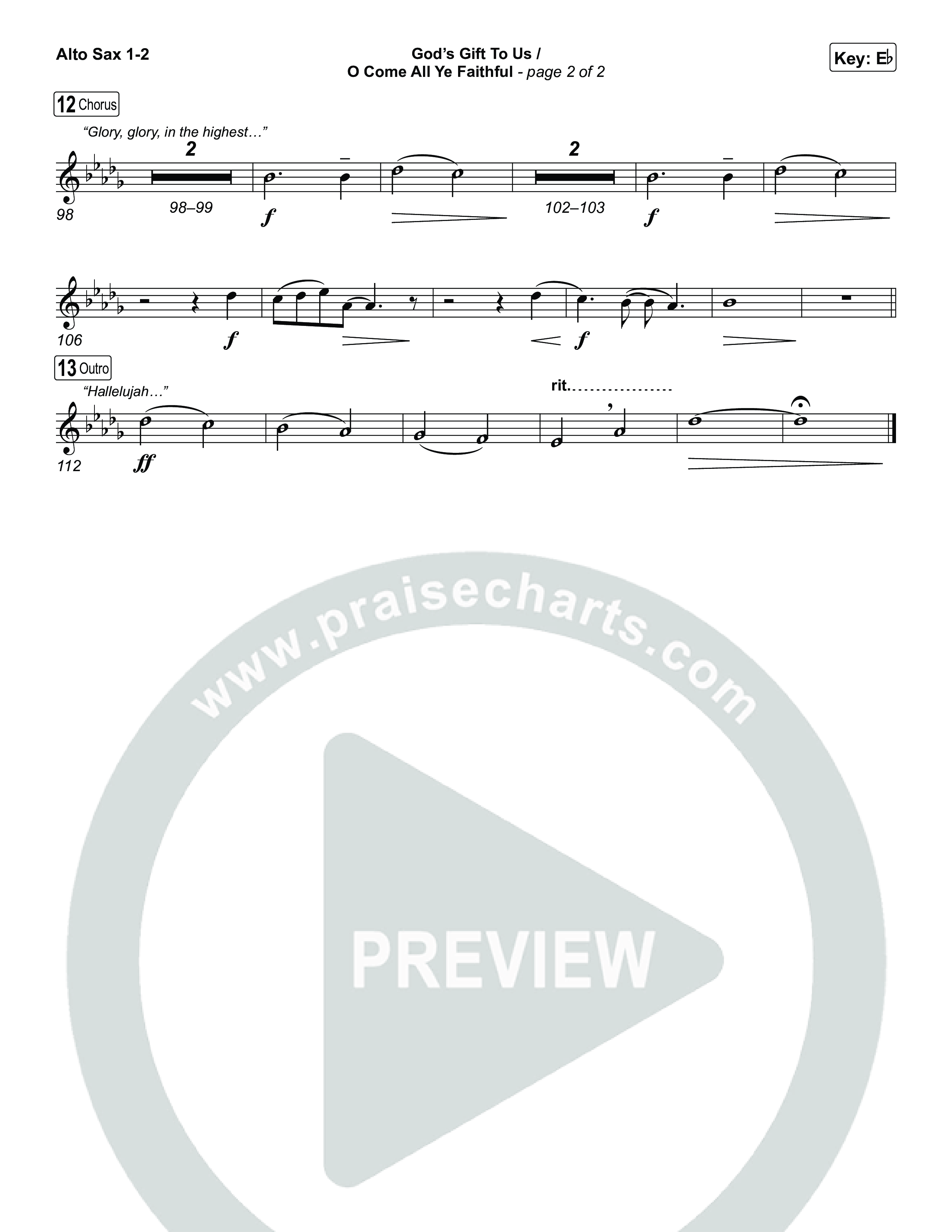 God's Gift To Us / O Come&nbsp;All Ye Faithful (Choral/SATB) Sax Pack (Cheryl Stark / Arr. Travis Cottrell / Orch. Mason Brown)