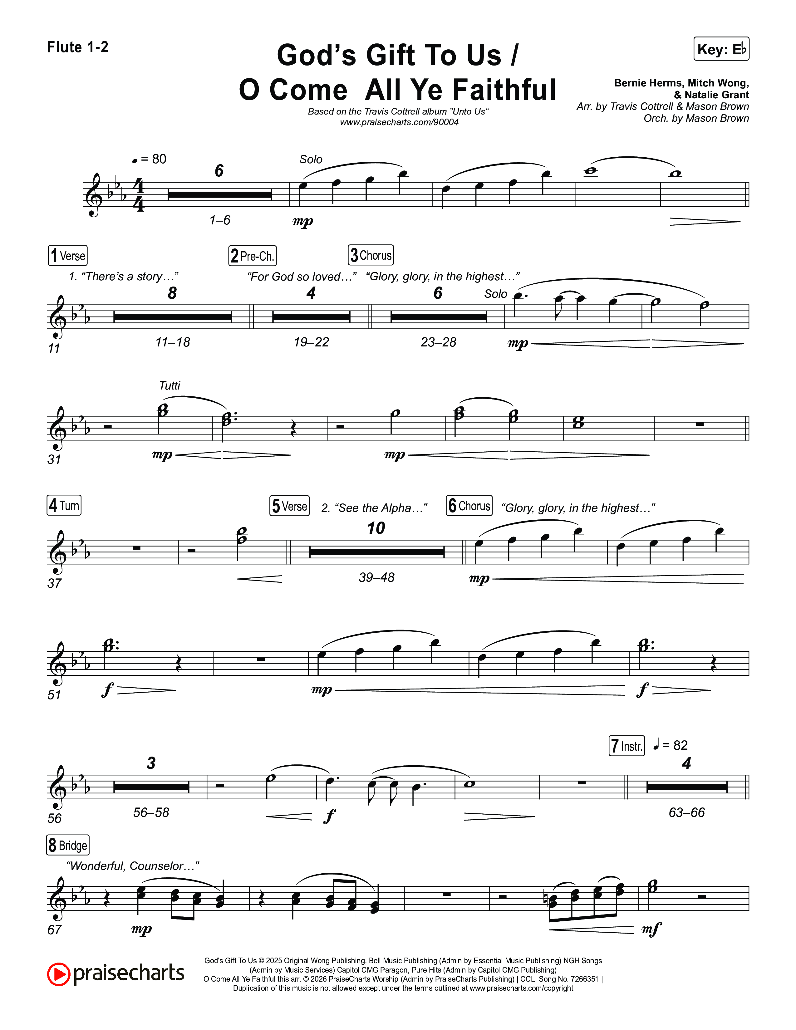 God's Gift To Us / O Come&nbsp;All Ye Faithful (Choral/SATB) Wind Pack (Cheryl Stark / Arr. Travis Cottrell / Orch. Mason Brown)