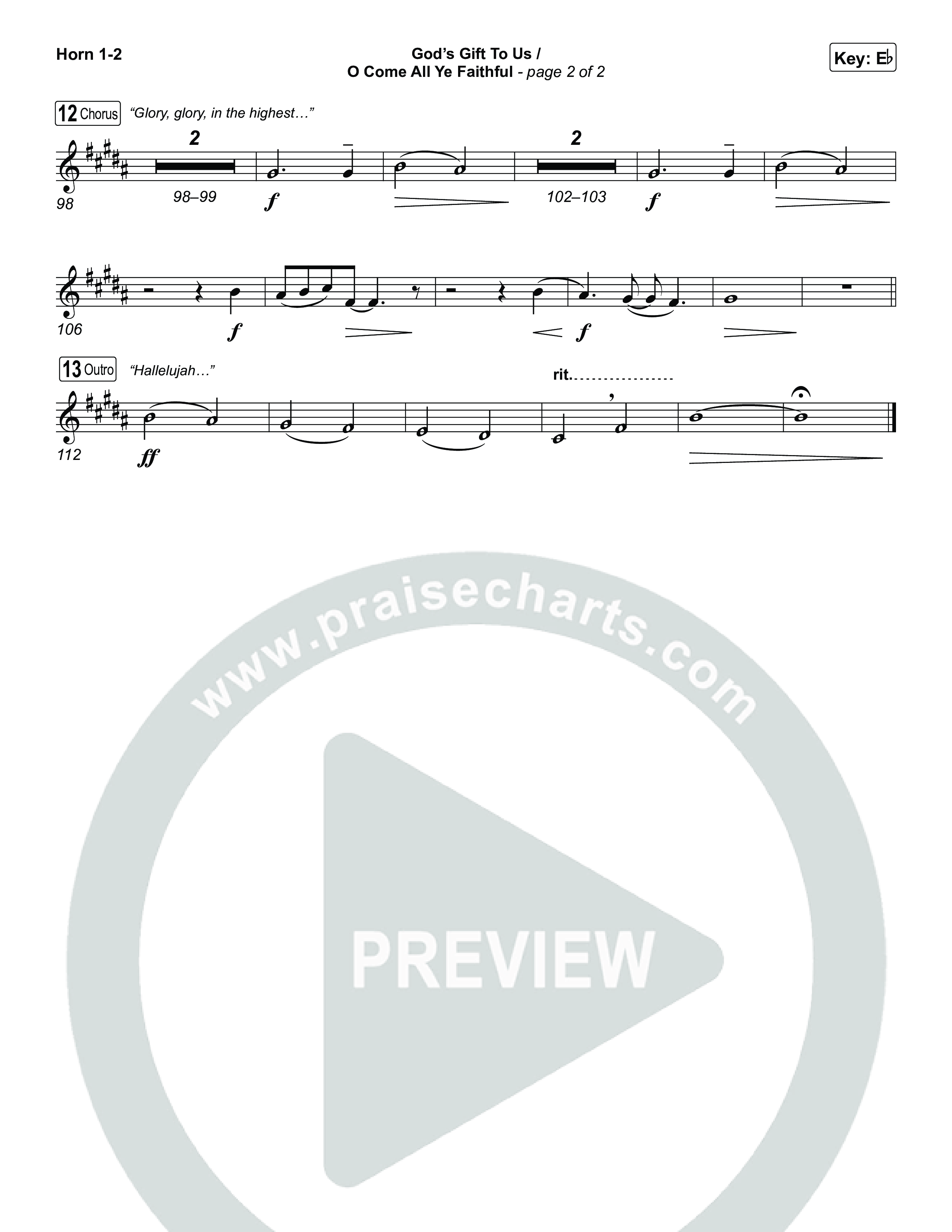 God's Gift To Us / O Come&nbsp;All Ye Faithful (Choral/SATB) Brass Pack (Cheryl Stark / Arr. Travis Cottrell / Orch. Mason Brown)