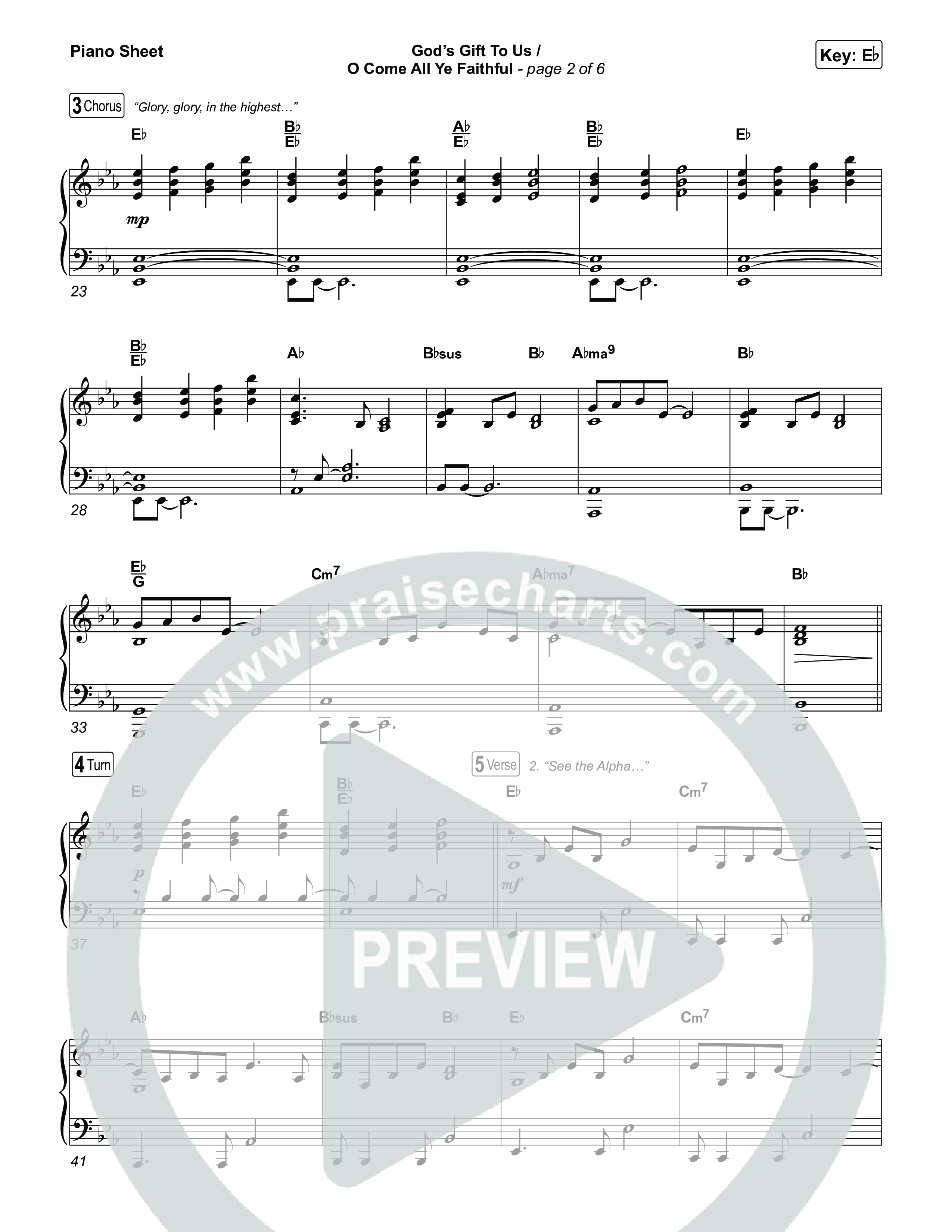 God's Gift To Us / O Come&nbsp;All Ye Faithful (Choral/SATB) Piano Sheet (Cheryl Stark / Arr. Travis Cottrell / Orch. Mason Brown)