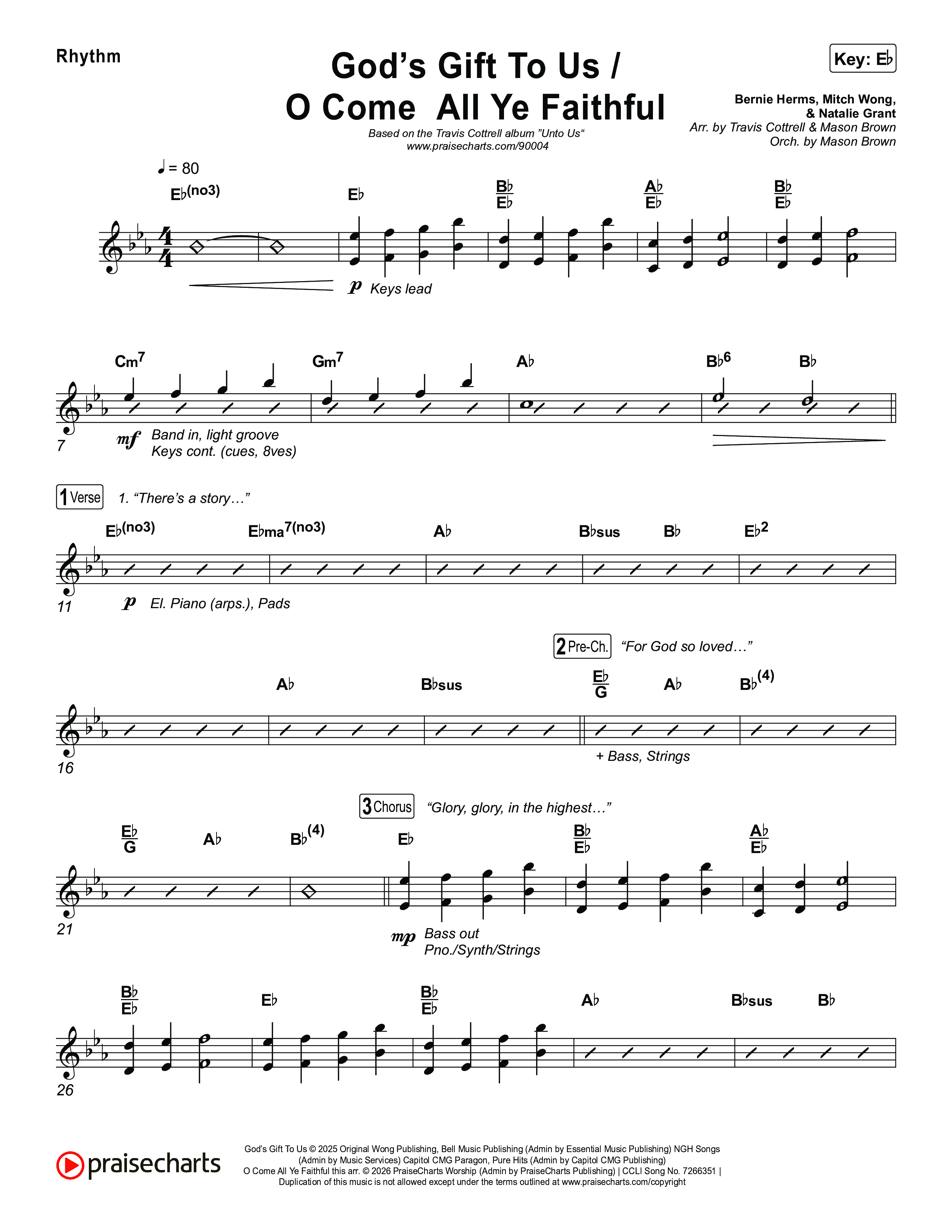 God's Gift To Us / O Come All Ye Faithful (Choral/SATB) Rhythm Pack (Cheryl Stark / Arr. Travis Cottrell / Orch. Mason Brown)