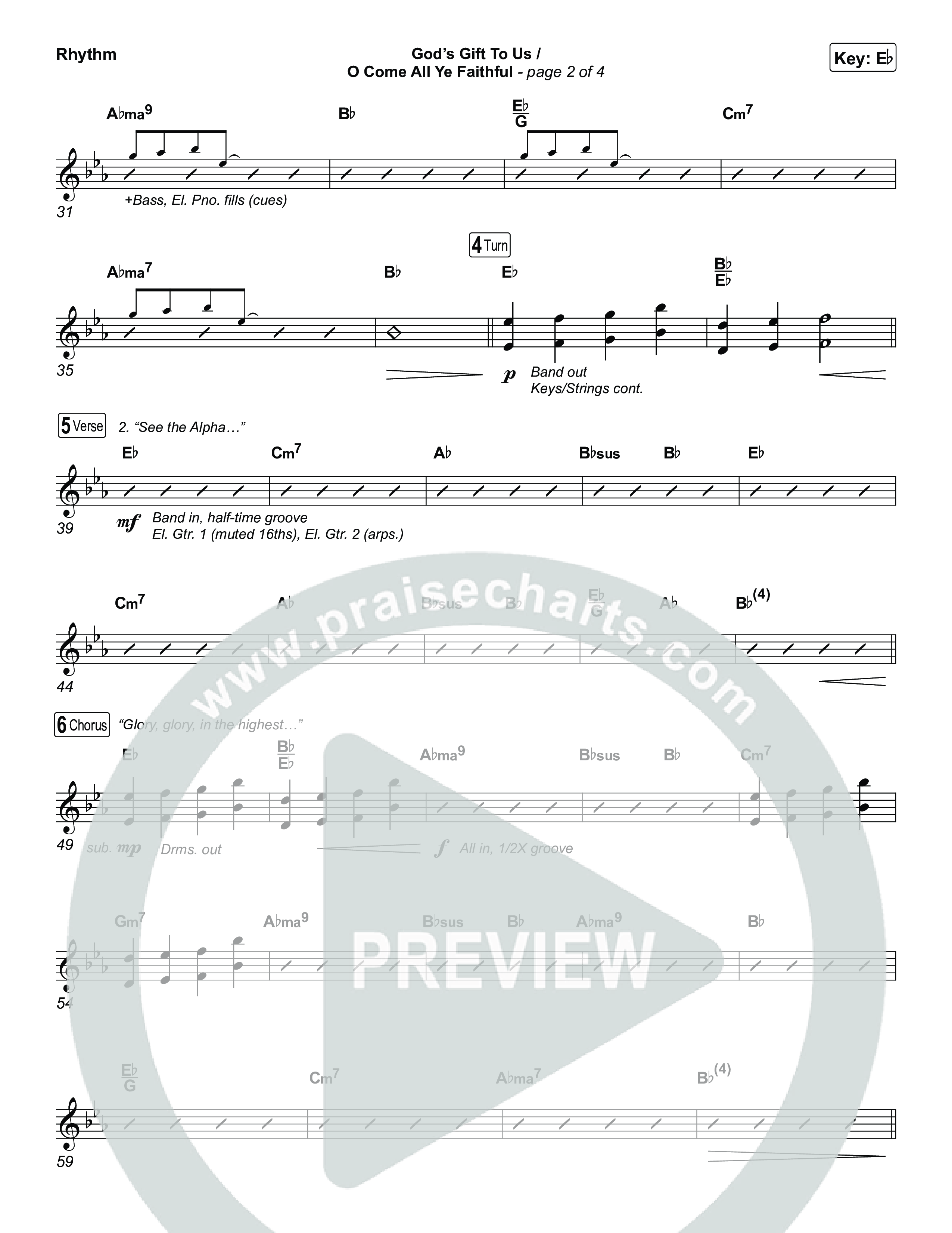 God's Gift To Us / O Come All Ye Faithful (Choral/SATB) Rhythm Pack (Cheryl Stark / Arr. Travis Cottrell / Orch. Mason Brown)