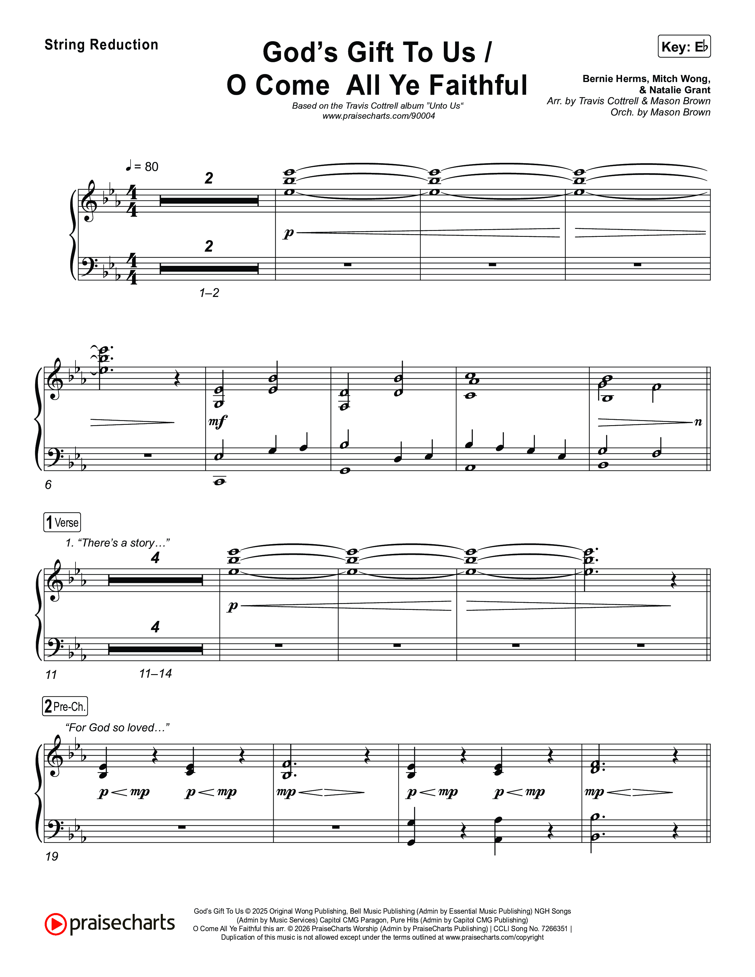 God's Gift To Us / O Come&nbsp;All Ye Faithful (Choral/SATB) String Reduction (Cheryl Stark / Arr. Travis Cottrell / Orch. Mason Brown)