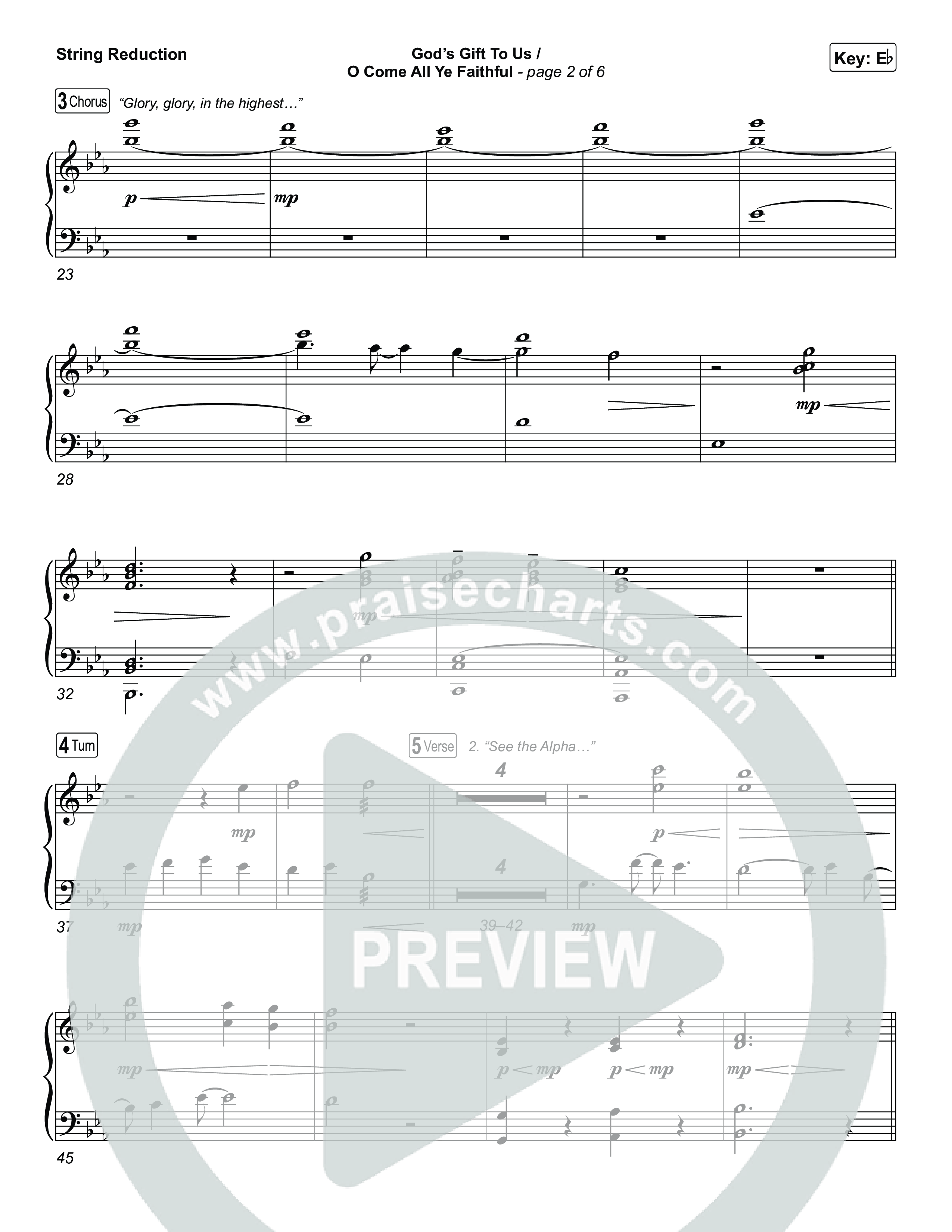 God's Gift To Us / O Come&nbsp;All Ye Faithful (Choral/SATB) String Reduction (Cheryl Stark / Arr. Travis Cottrell / Orch. Mason Brown)