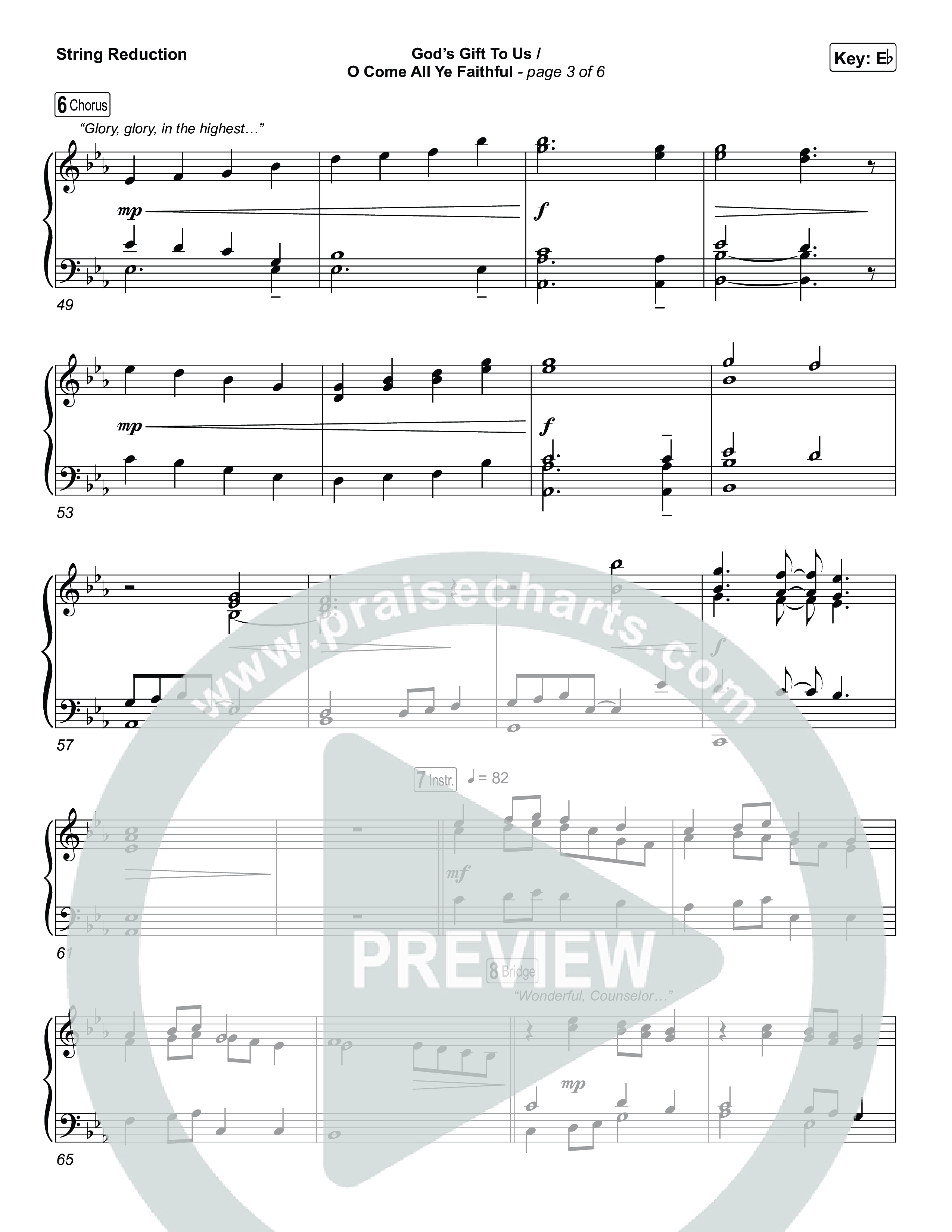 God's Gift To Us / O Come&nbsp;All Ye Faithful (Choral/SATB) String Reduction (Cheryl Stark / Arr. Travis Cottrell / Orch. Mason Brown)