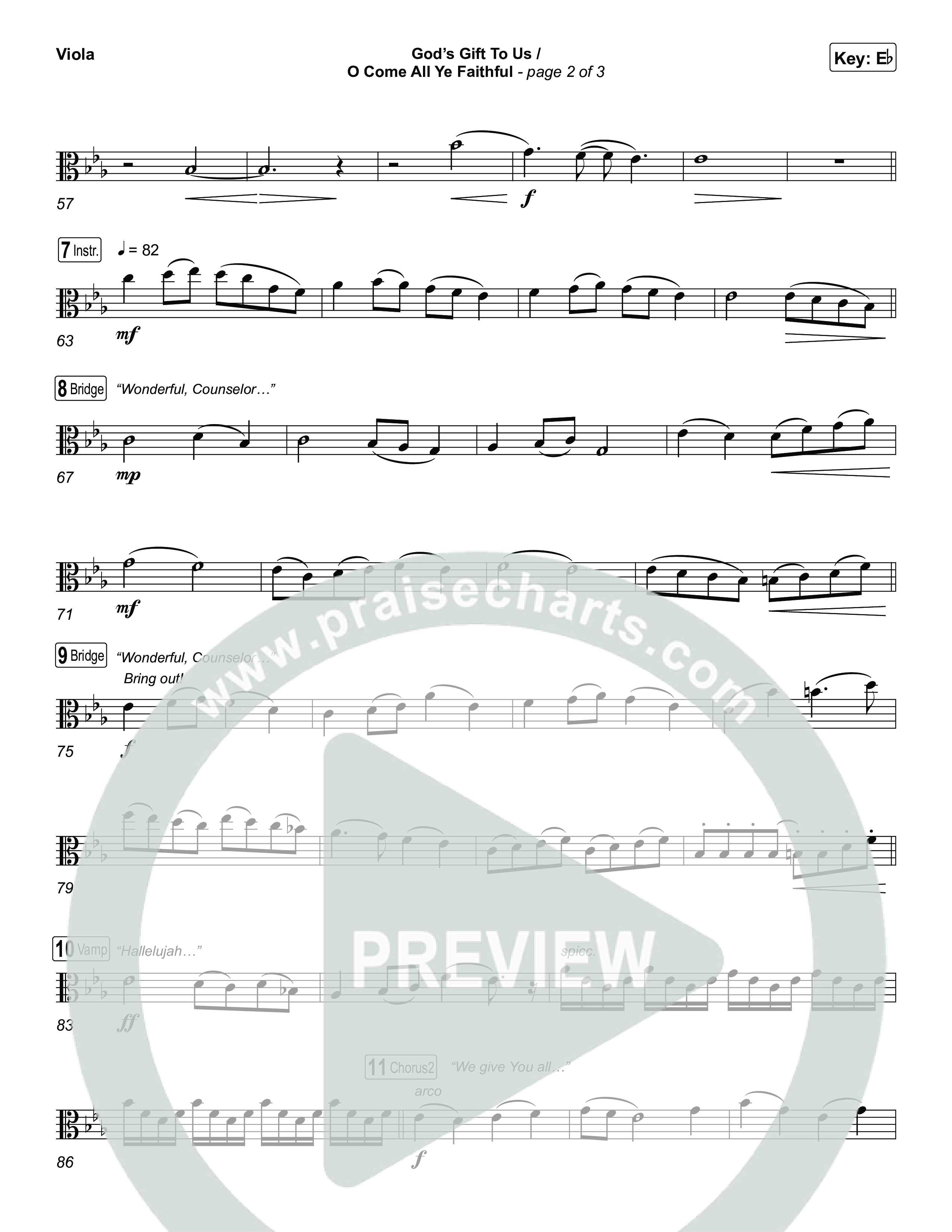 God's Gift To Us / O Come&nbsp;All Ye Faithful (Choral/SATB) Viola (Cheryl Stark / Arr. Travis Cottrell / Orch. Mason Brown)