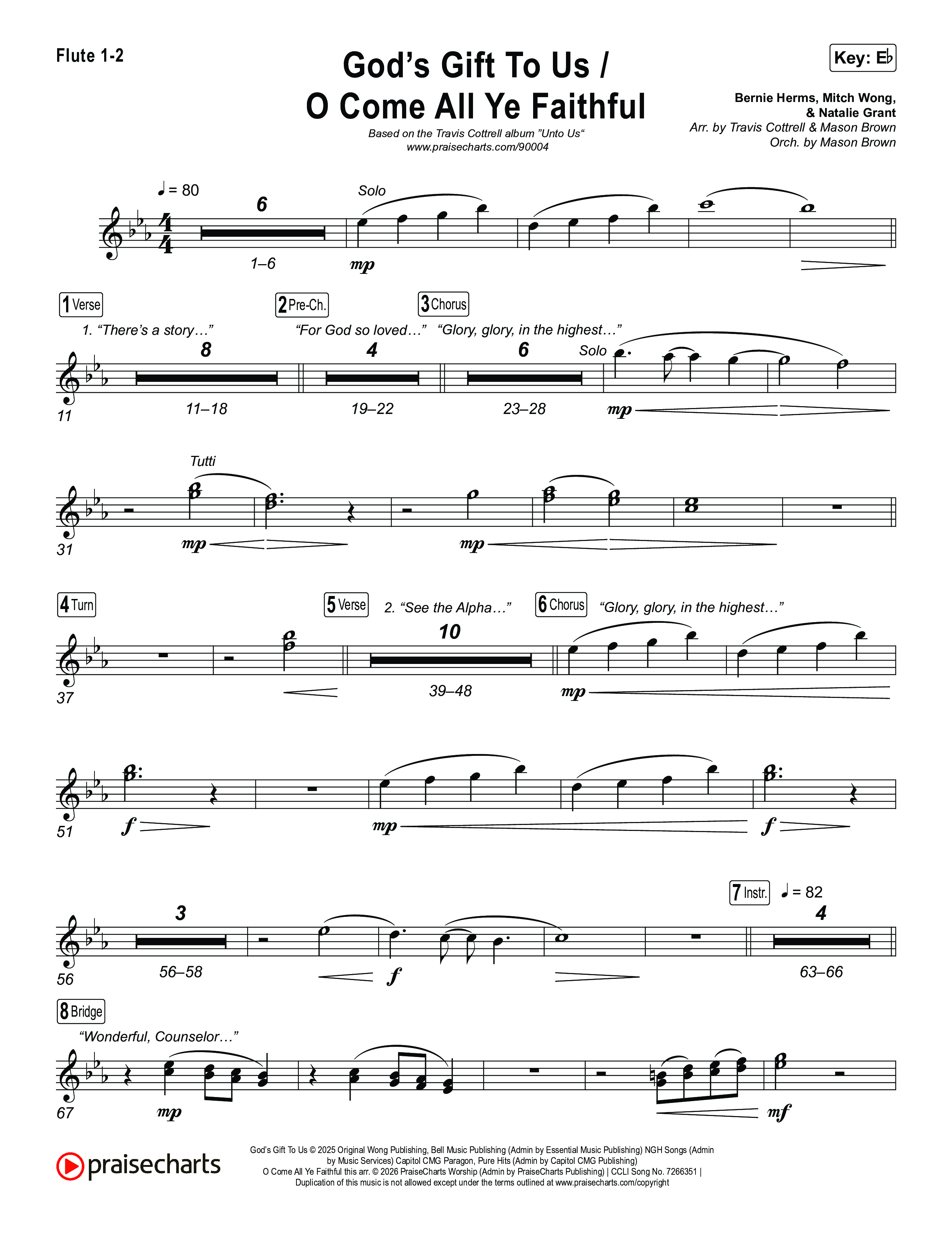 God's Gift To Us / O Come&nbsp;All Ye Faithful (Choral/SATB) Wind Pack (Cheryl Stark / Arr. Travis Cottrell / Orch. Mason Brown)