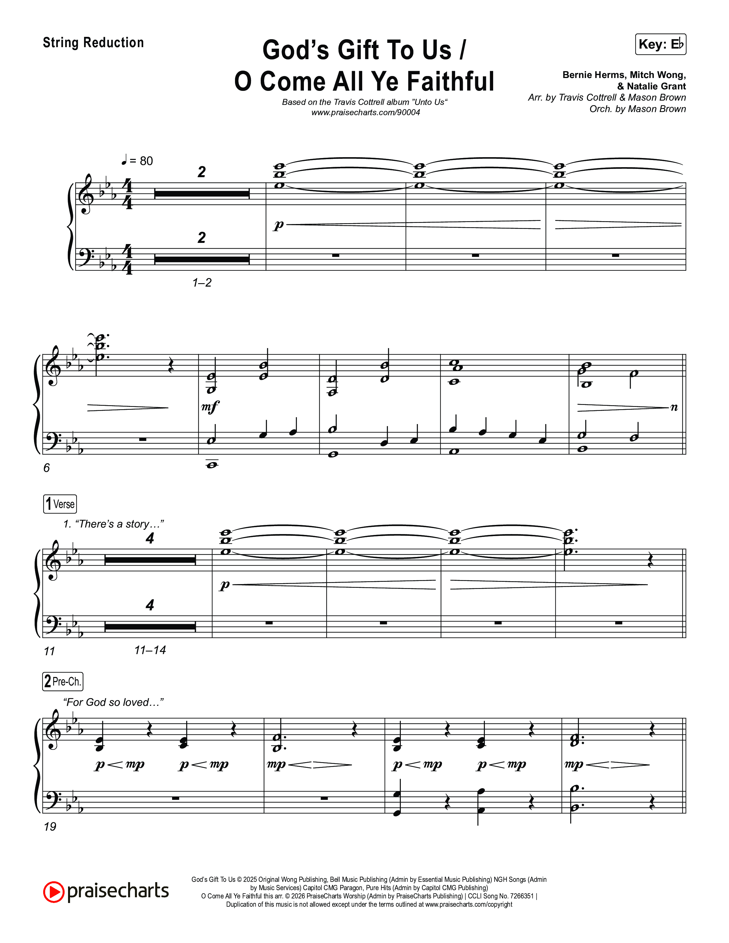 God's Gift To Us / O Come&nbsp;All Ye Faithful (Choral/SATB) String Reduction (Cheryl Stark / Arr. Travis Cottrell / Orch. Mason Brown)