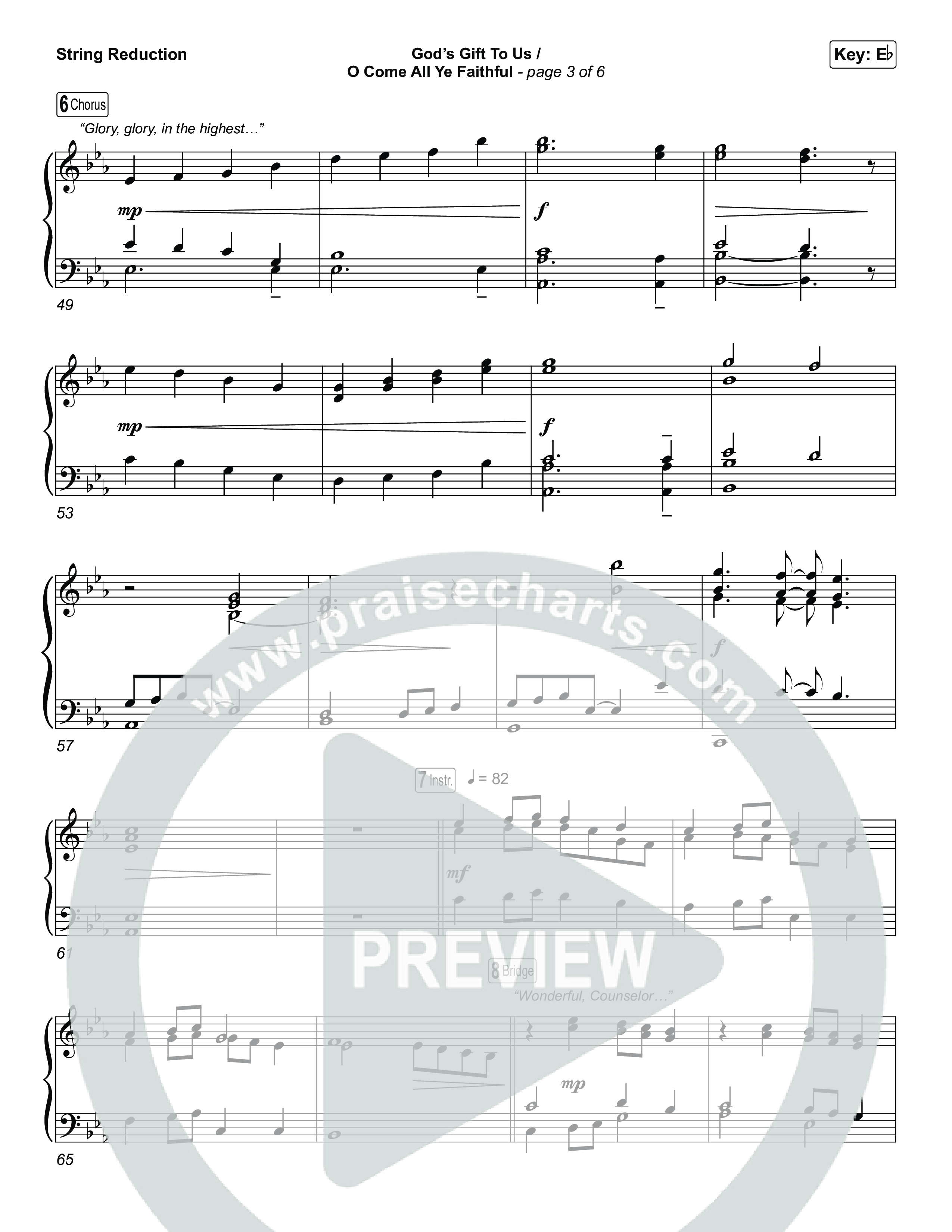 God's Gift To Us / O Come&nbsp;All Ye Faithful (Choral/SATB) String Reduction (Cheryl Stark / Arr. Travis Cottrell / Orch. Mason Brown)
