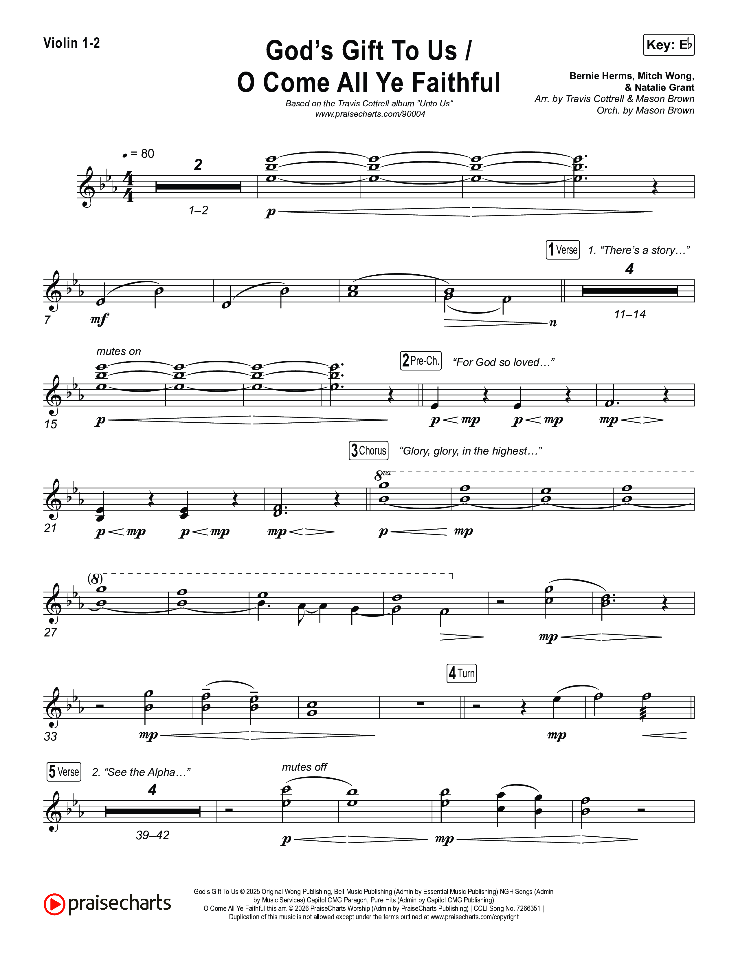 God's Gift To Us / O Come&nbsp;All Ye Faithful (Choral/SATB) String Pack (Cheryl Stark / Arr. Travis Cottrell / Orch. Mason Brown)