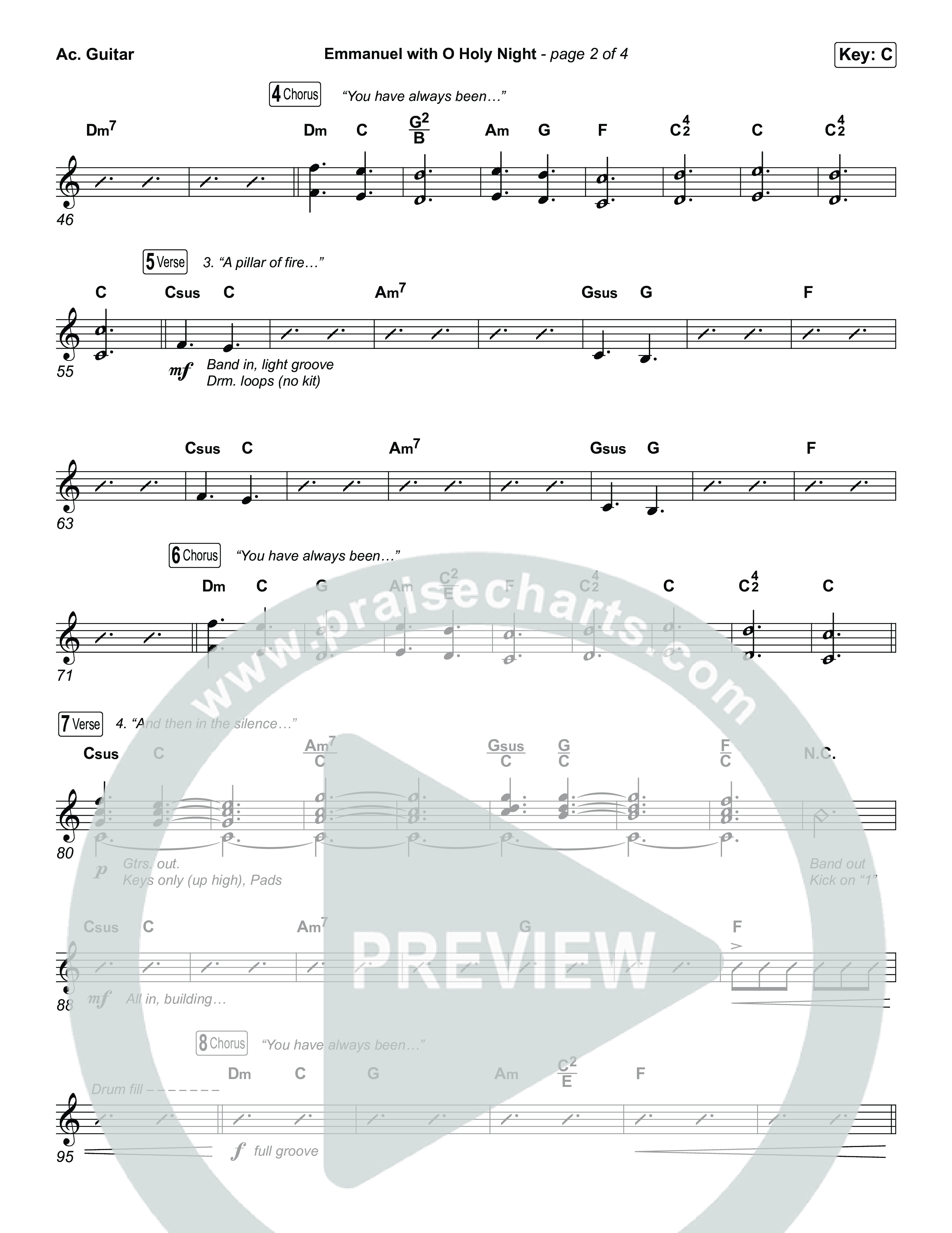 Emmanuel / O Holy Night (Choral/SATB) Acoustic Guitar (Travis Cottrell / Brooke Voland / Arr. Mason Brown)