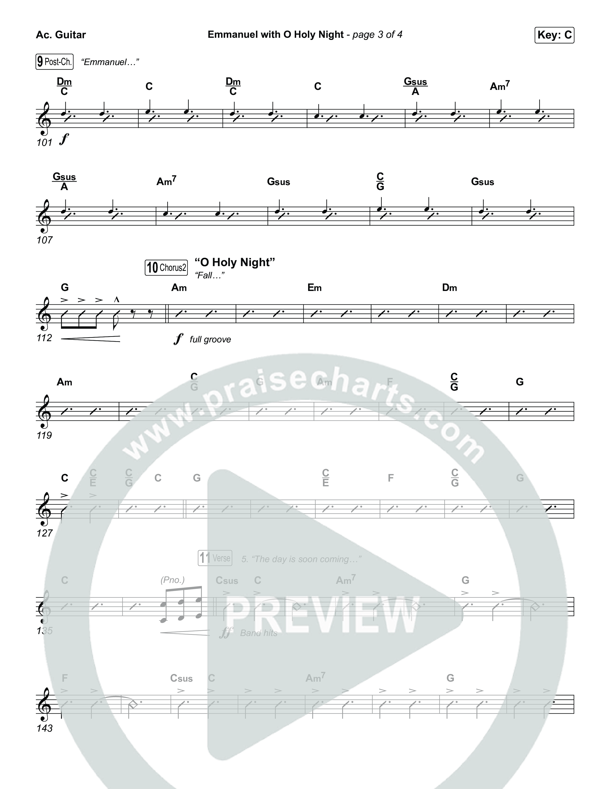 Emmanuel / O Holy Night (Choral/SATB) Acoustic Guitar (Travis Cottrell / Brooke Voland / Arr. Mason Brown)