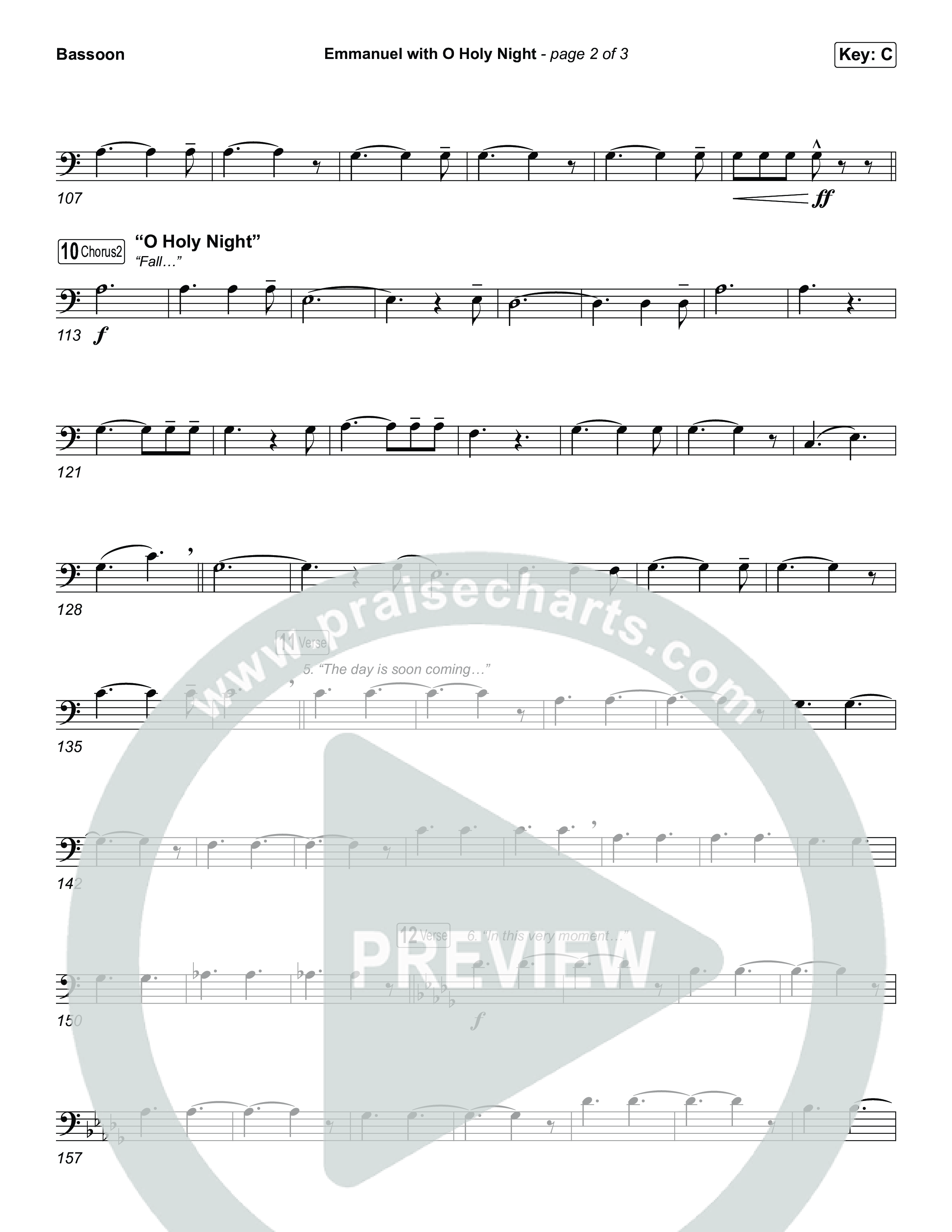 Emmanuel / O Holy Night (Choral/SATB) Bassoon (Travis Cottrell / Brooke Voland / Arr. Mason Brown)
