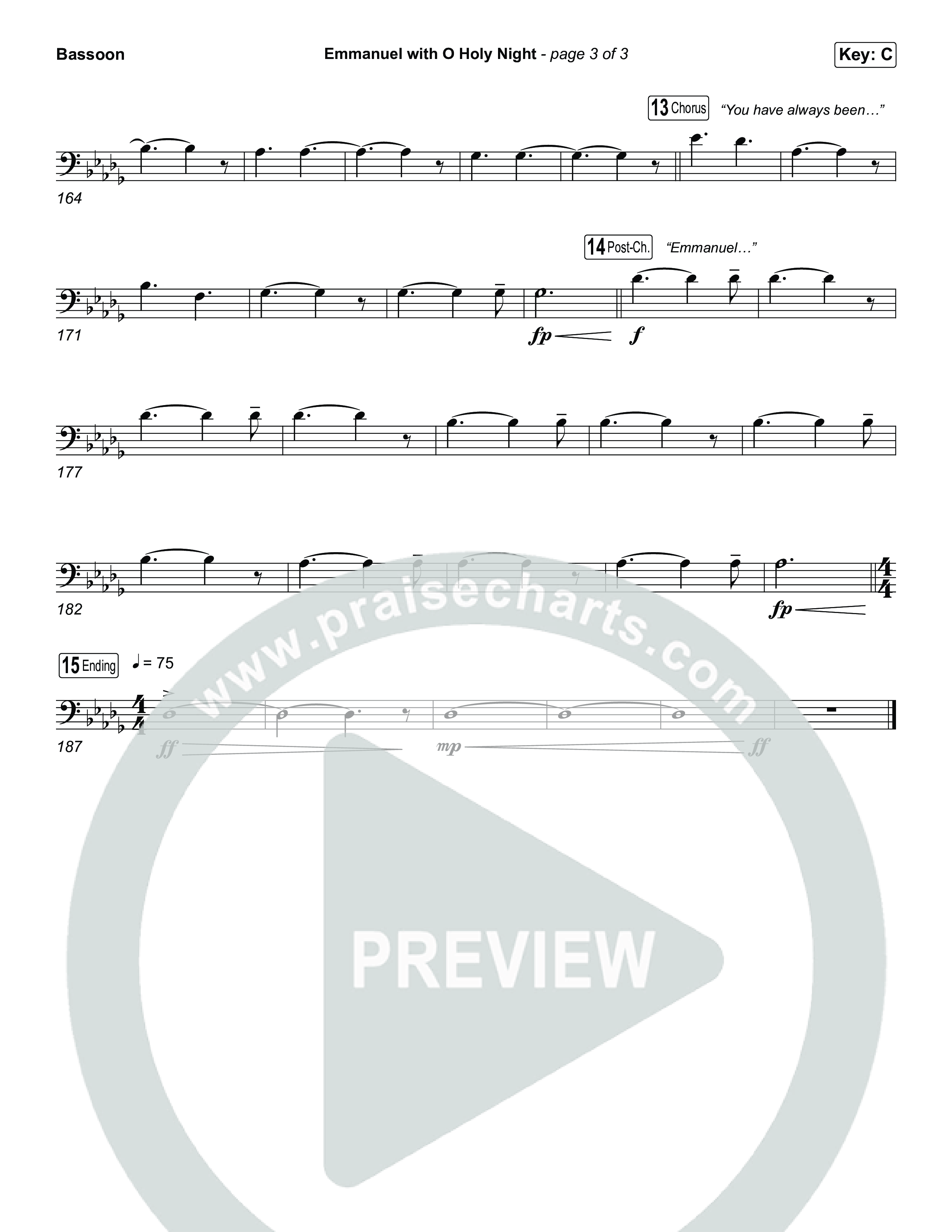Emmanuel / O Holy Night (Choral/SATB) Bassoon (Travis Cottrell / Brooke Voland / Arr. Mason Brown)