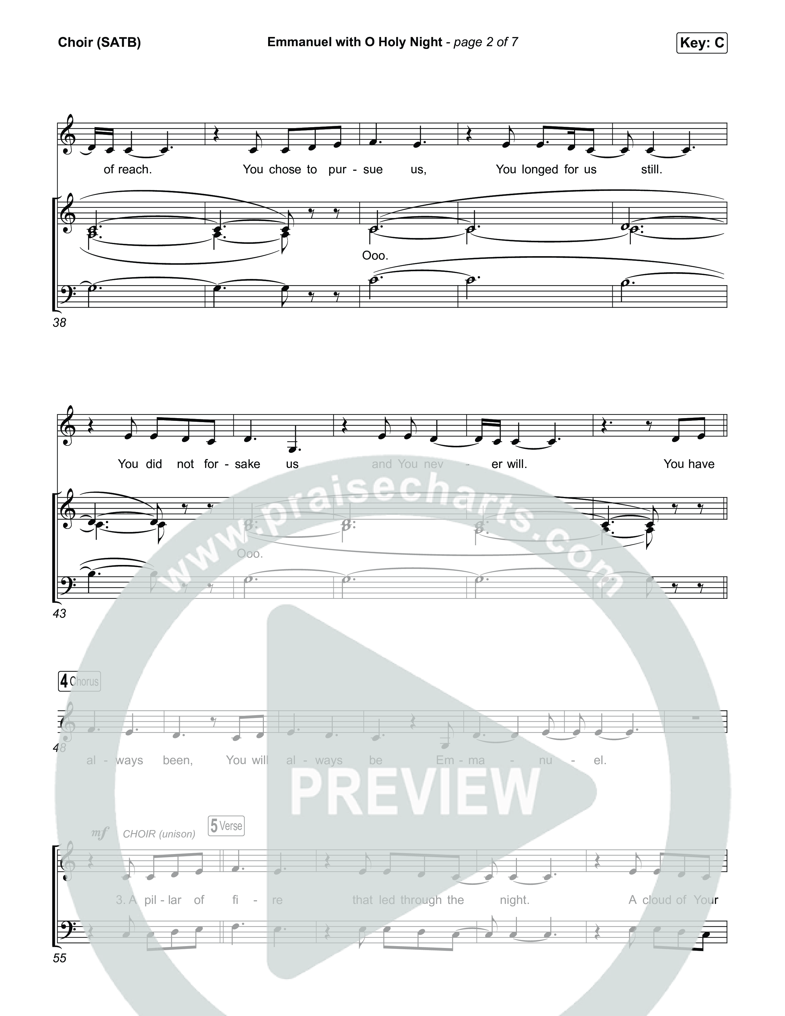 Emmanuel / O Holy Night (Choral/SATB) Choir Sheet (SATB) (Travis Cottrell / Brooke Voland / Arr. Mason Brown)