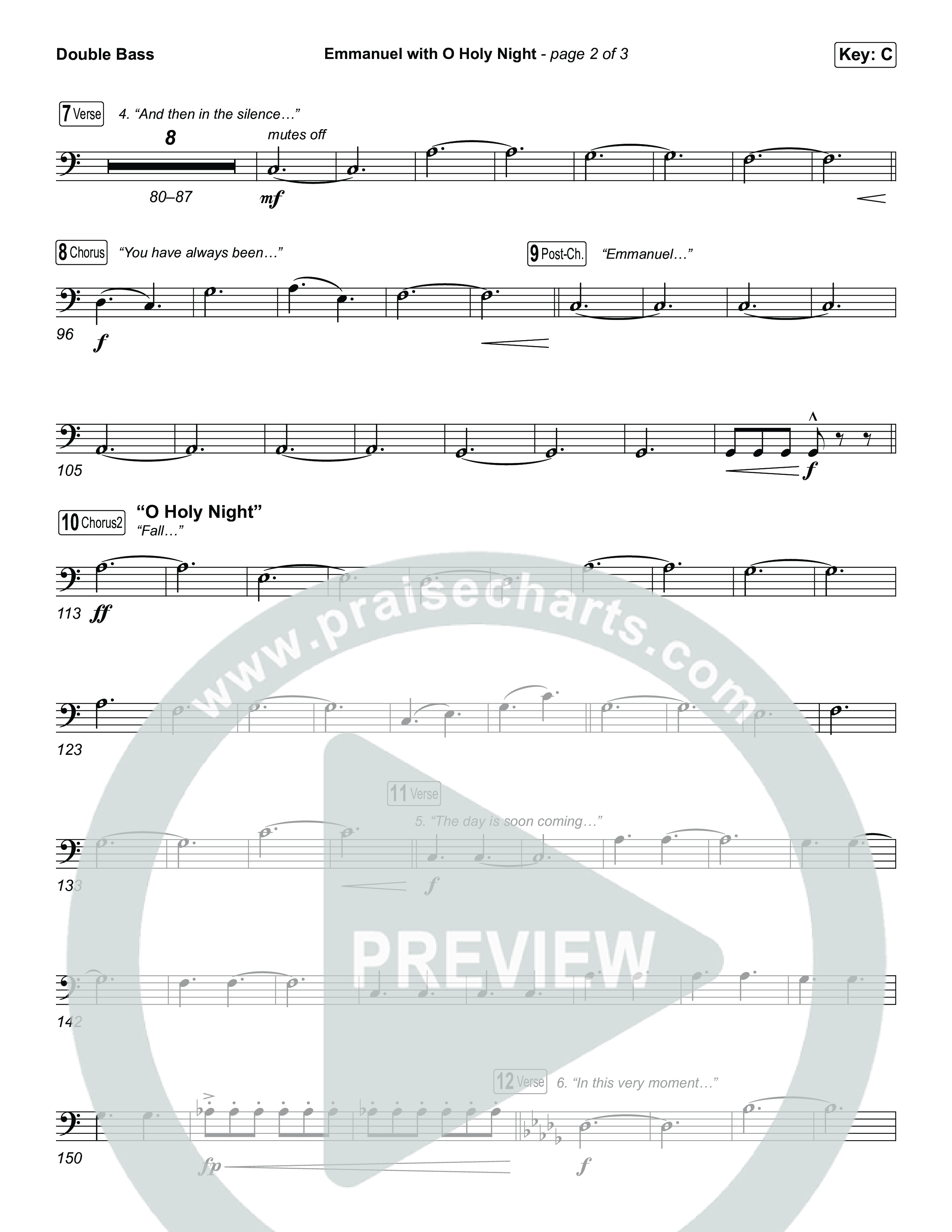 Emmanuel / O Holy Night (Choral/SATB) String Bass (Travis Cottrell / Brooke Voland / Arr. Mason Brown)