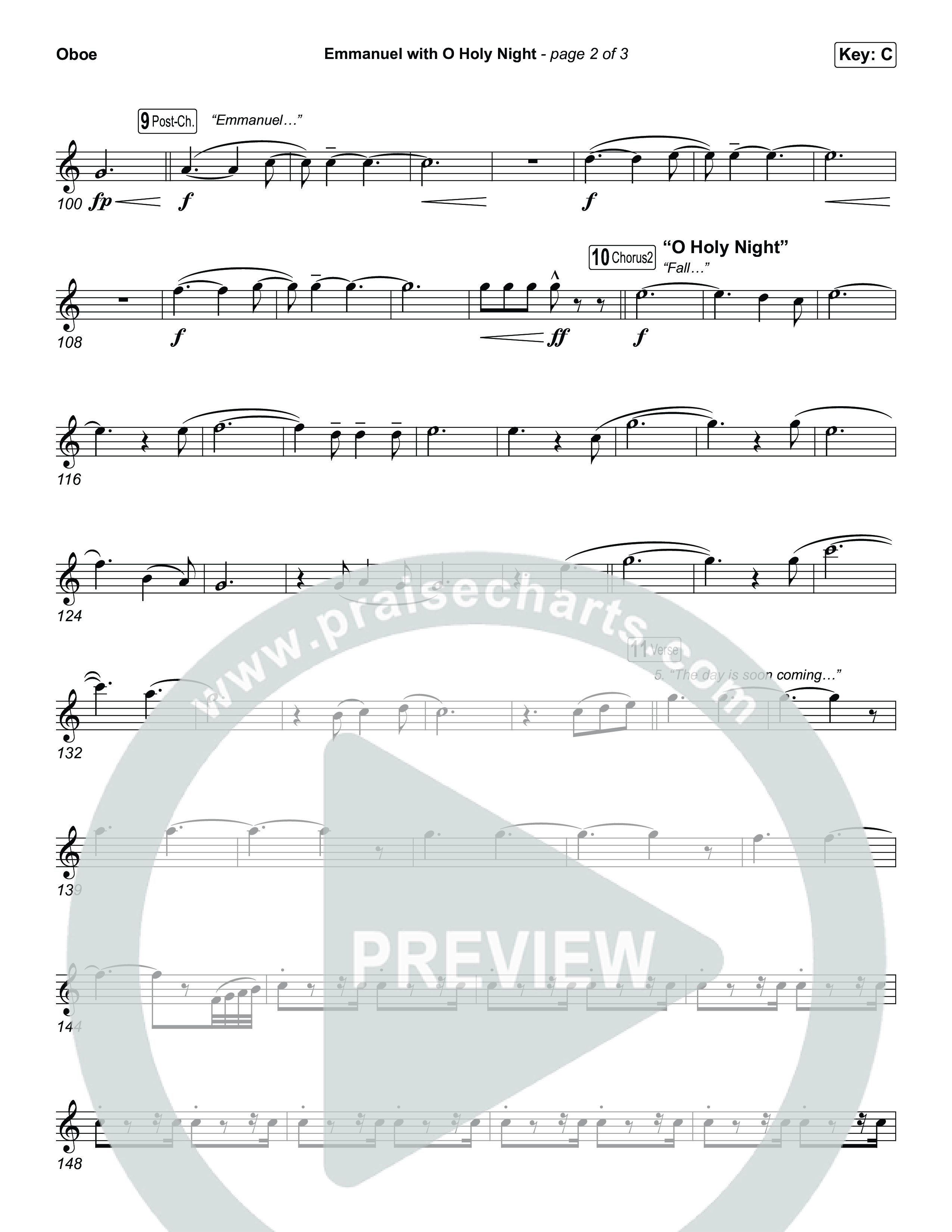 Emmanuel / O Holy Night (Choral/SATB) Oboe (Travis Cottrell / Brooke Voland / Arr. Mason Brown)