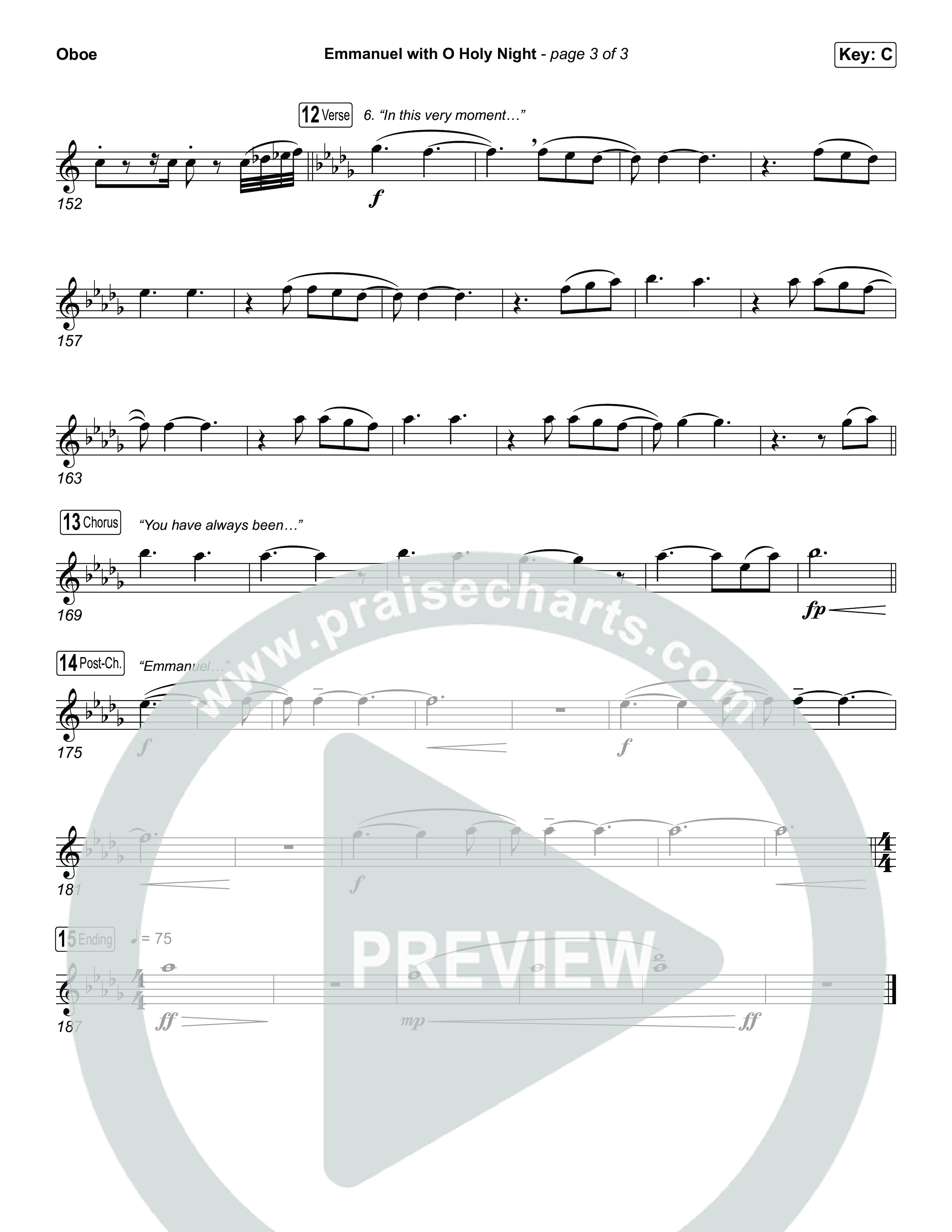 Emmanuel / O Holy Night (Choral/SATB) Oboe (Travis Cottrell / Brooke Voland / Arr. Mason Brown)