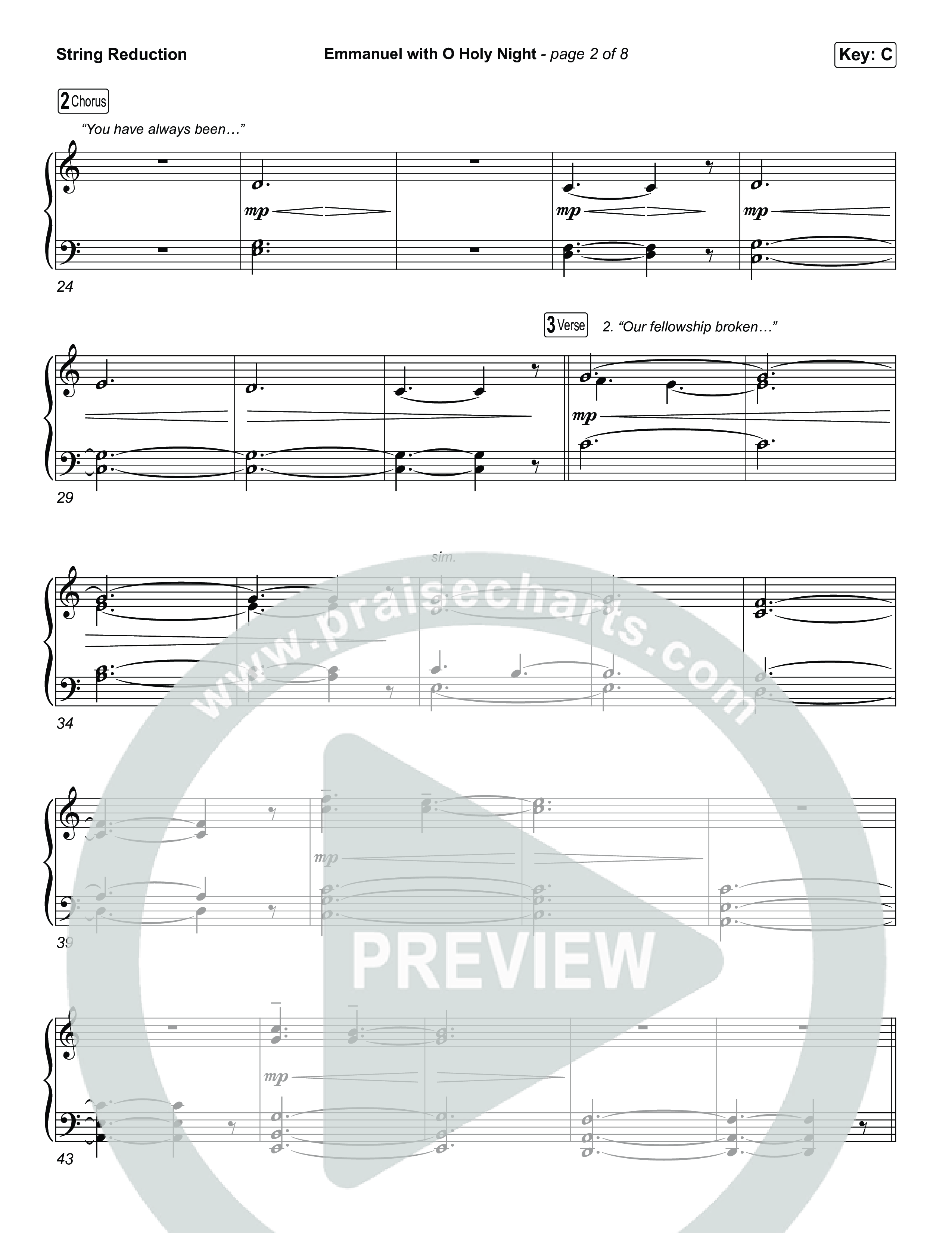 Emmanuel / O Holy Night (Choral/SATB) String Reduction (Travis Cottrell / Brooke Voland / Arr. Mason Brown)