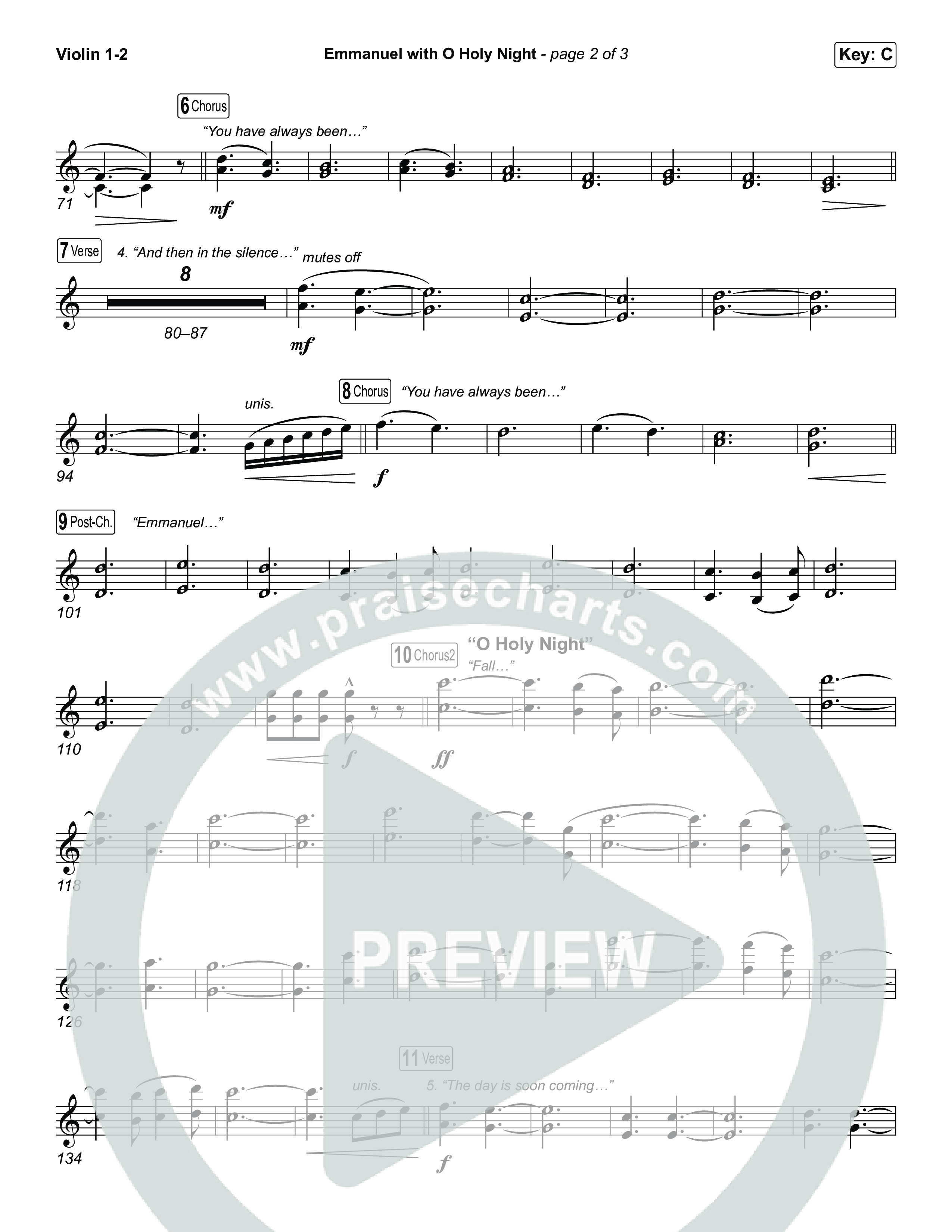 Emmanuel / O Holy Night (Choral/SATB) String Pack (Travis Cottrell / Brooke Voland / Arr. Mason Brown)