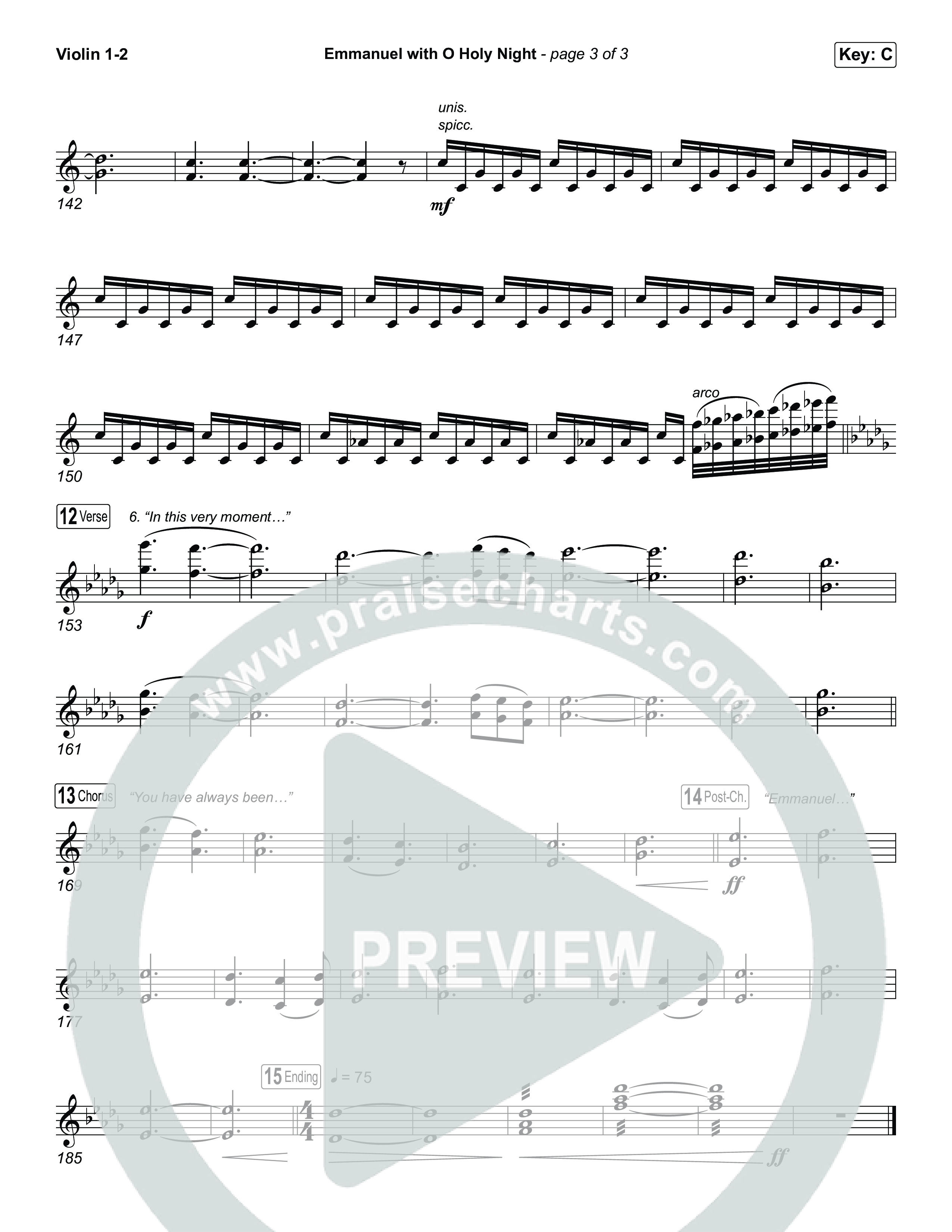 Emmanuel / O Holy Night (Choral/SATB) String Pack (Travis Cottrell / Brooke Voland / Arr. Mason Brown)