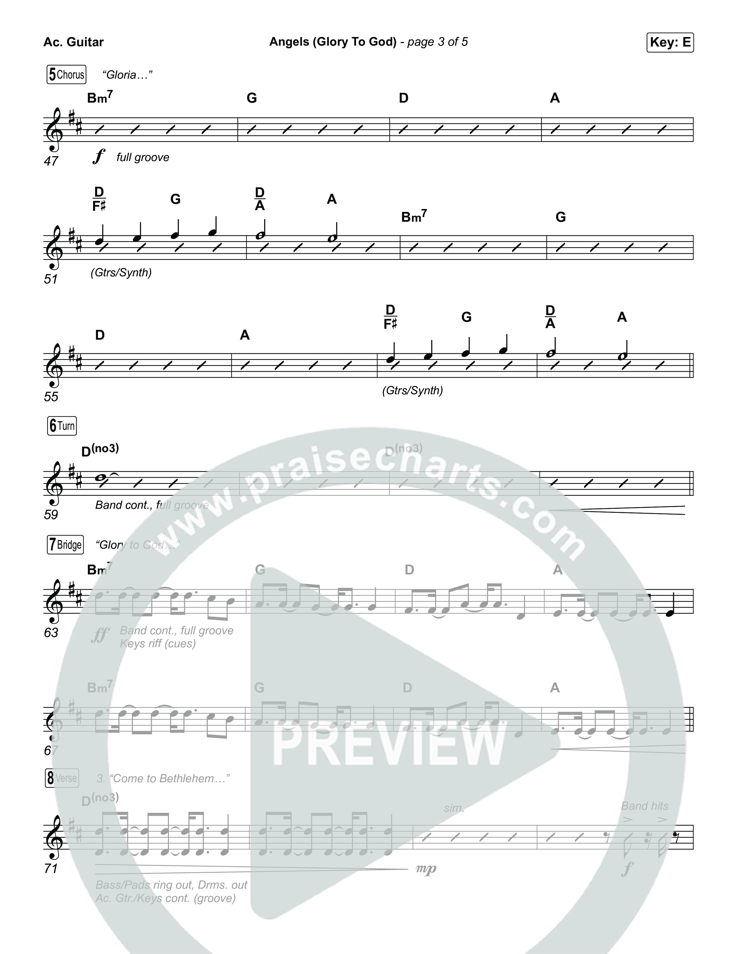 Angels (Glory To God) (Choral/SATB) Acoustic Guitar (Travis Cottrell / Arr. Mason Brown)