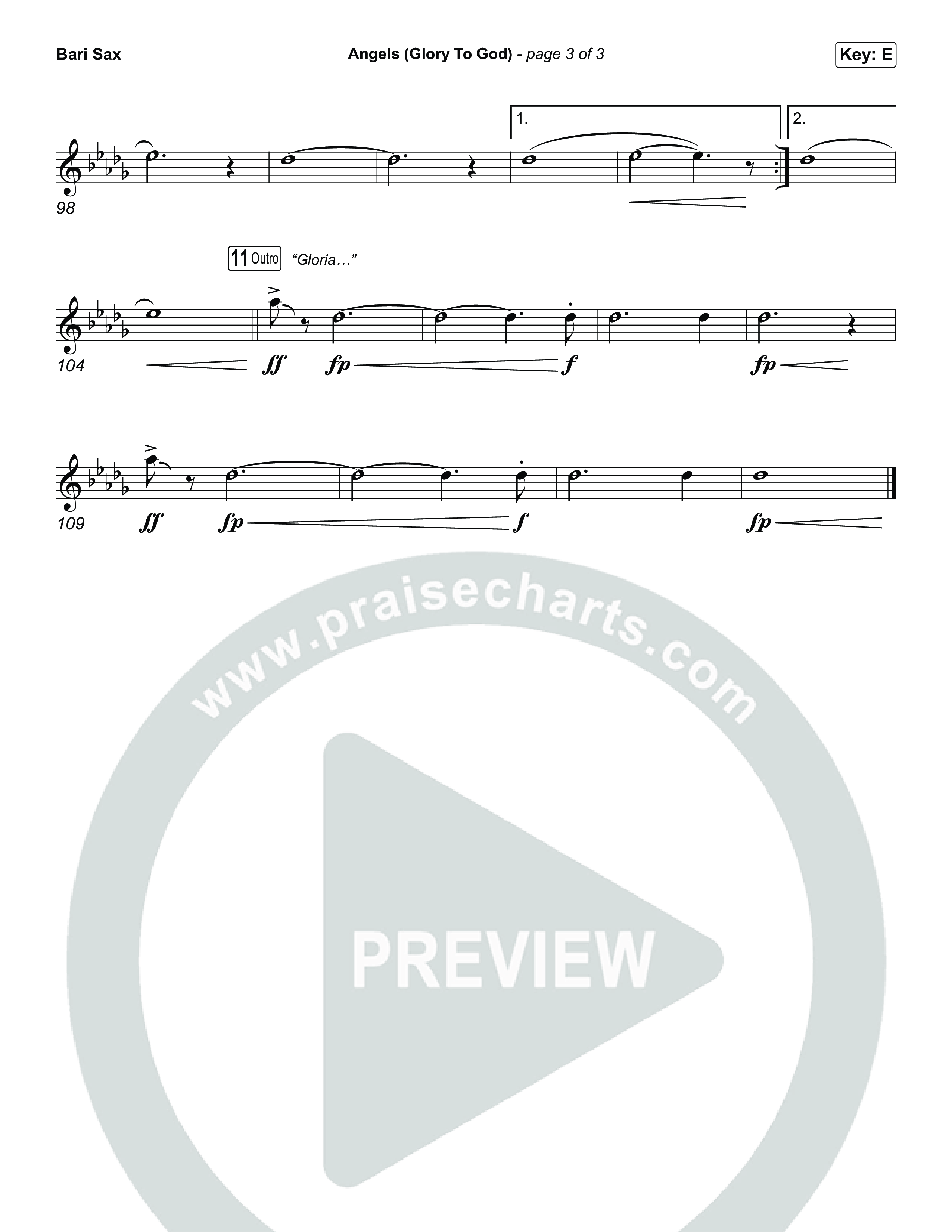 Angels (Glory To God) (Choral/SATB) Bari Sax (Travis Cottrell / Arr. Mason Brown)