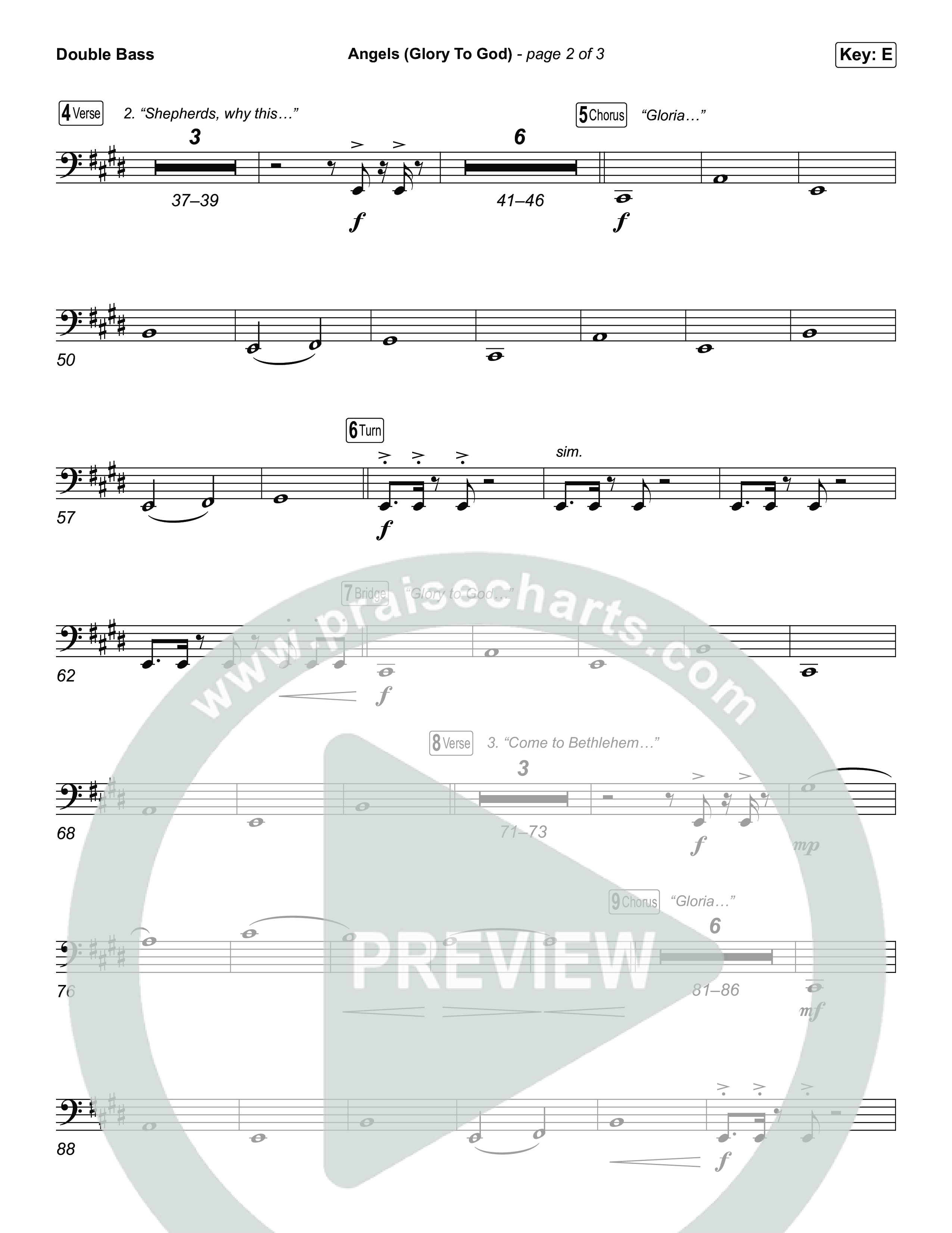 Angels (Glory To God) (Choral/SATB) String Bass (Travis Cottrell / Arr. Mason Brown)