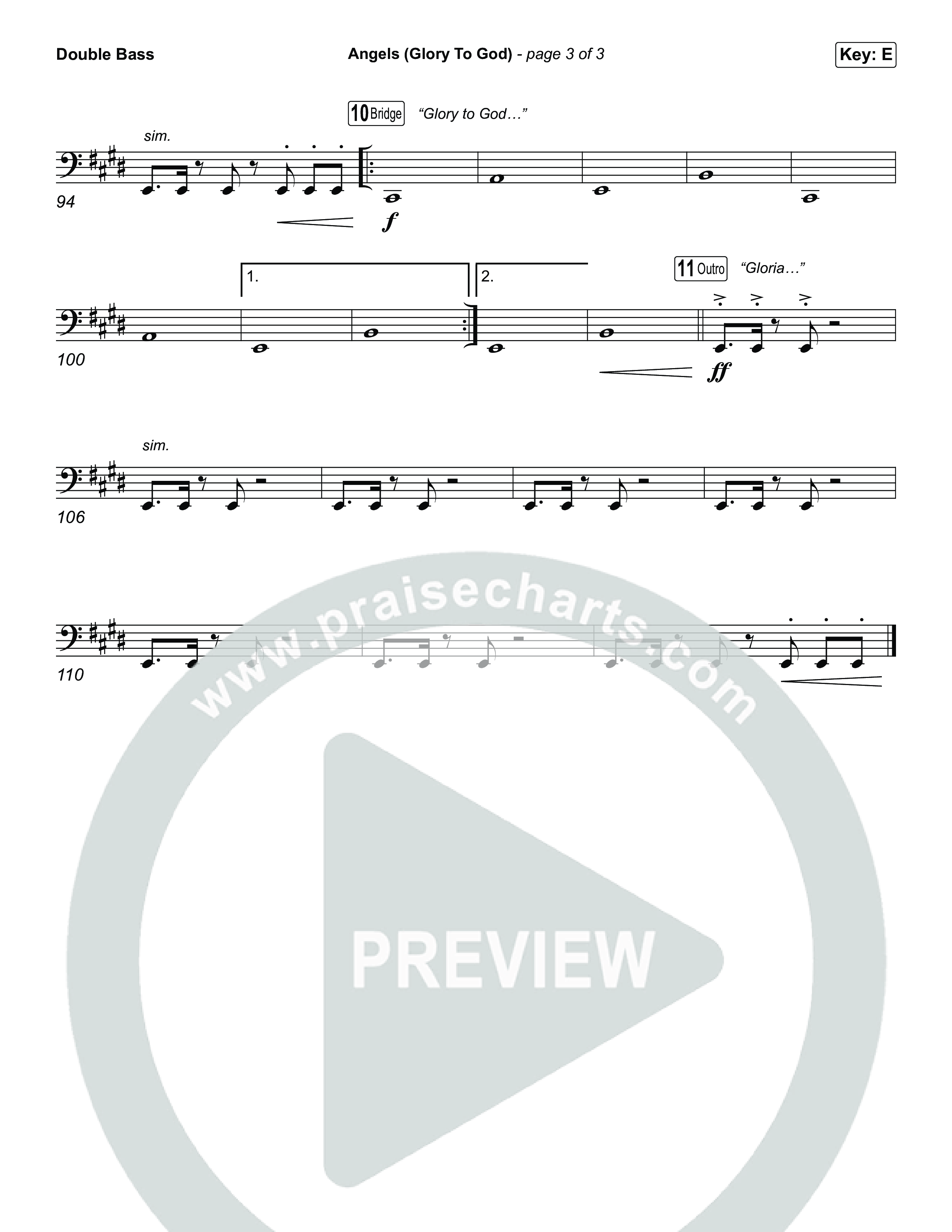 Angels (Glory To God) (Choral/SATB) String Bass (Travis Cottrell / Arr. Mason Brown)