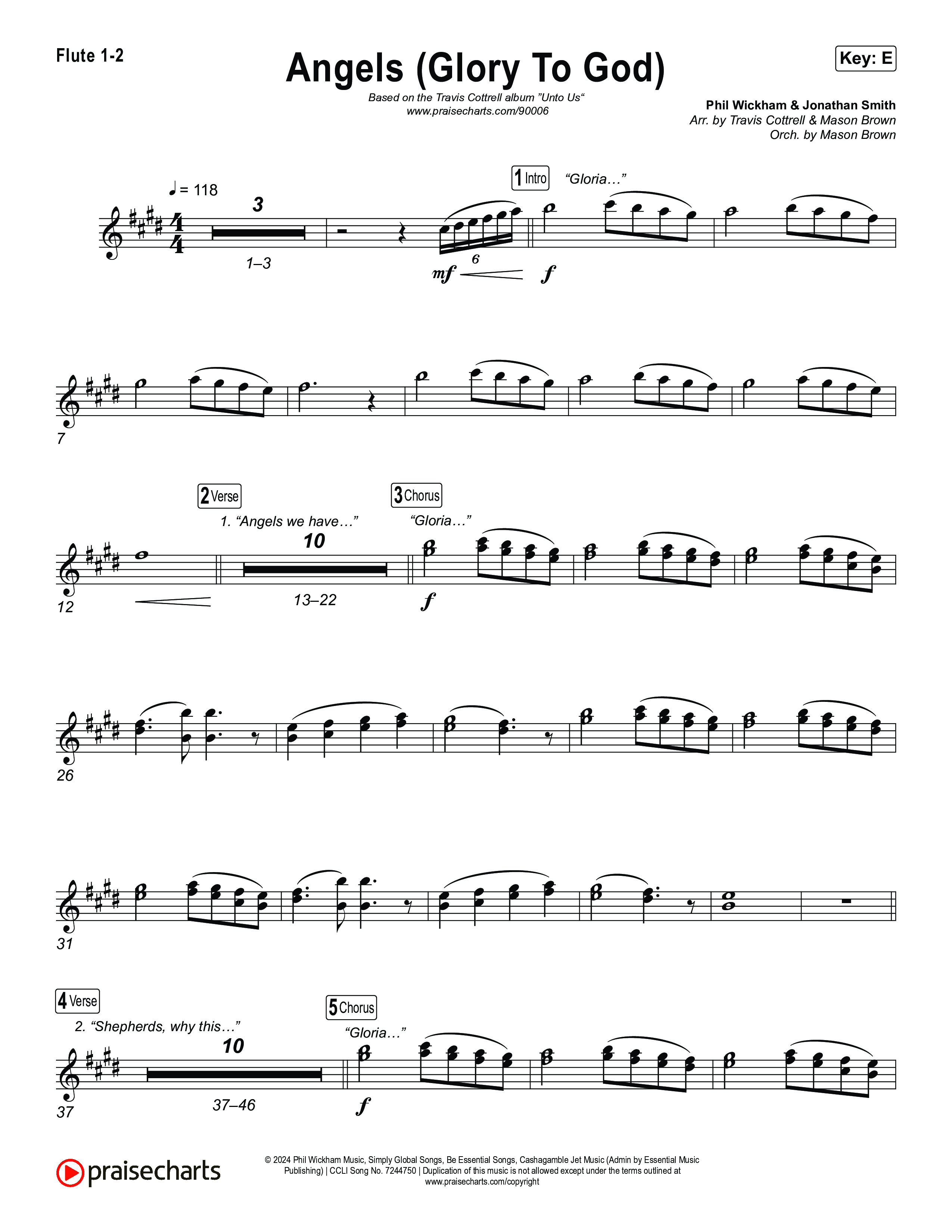 Angels (Glory To God) (Choral/SATB) Wind Pack (Travis Cottrell / Arr. Mason Brown)