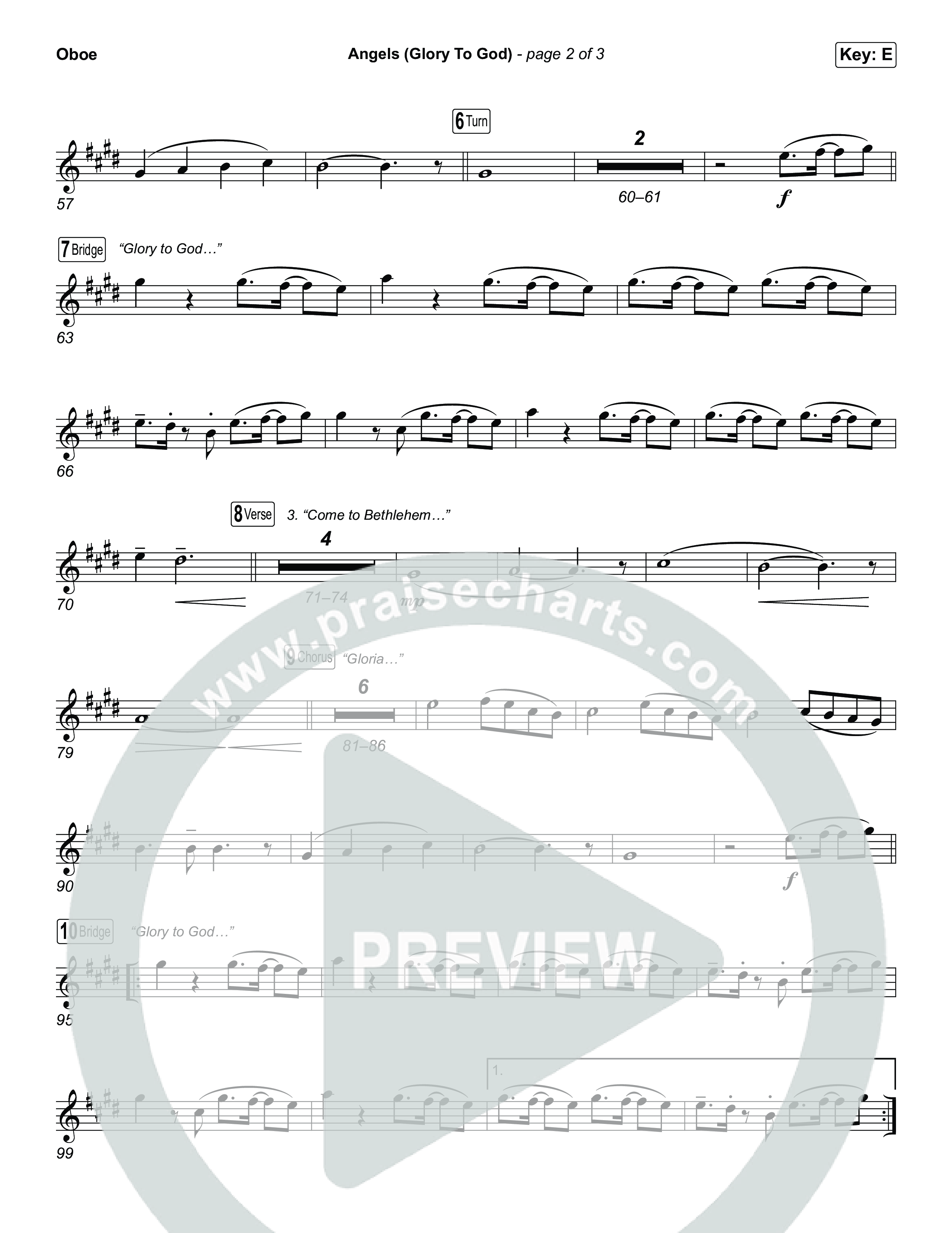 Angels (Glory To God) (Choral/SATB) Oboe (Travis Cottrell / Arr. Mason Brown)