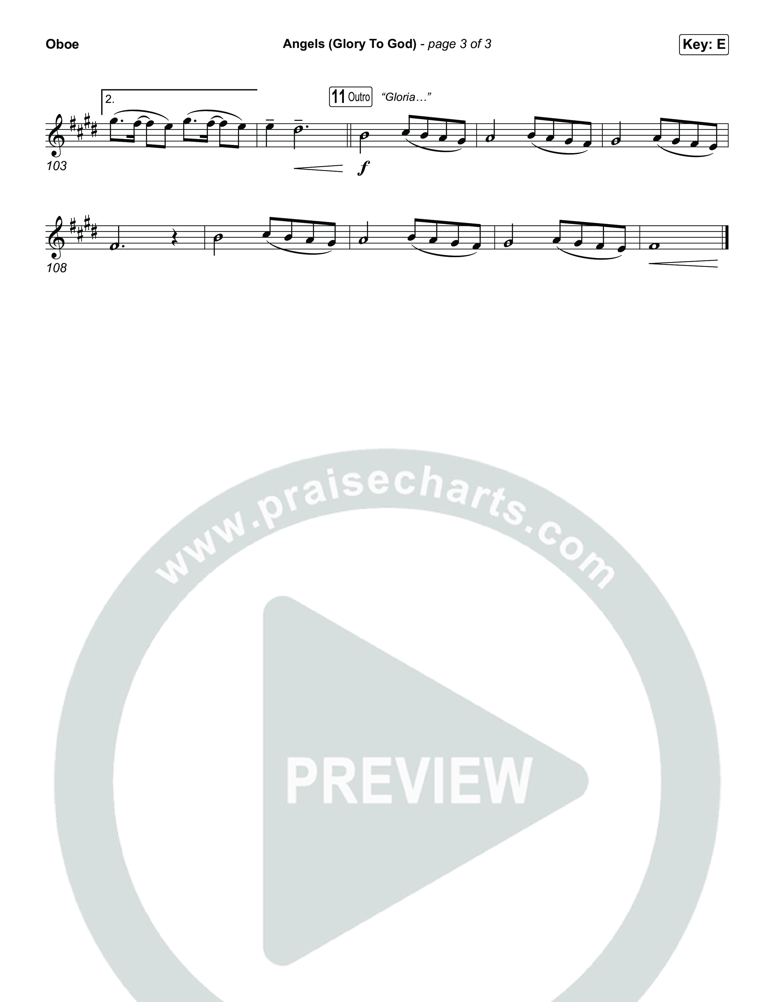 Angels (Glory To God) (Choral/SATB) Oboe (Travis Cottrell / Arr. Mason Brown)