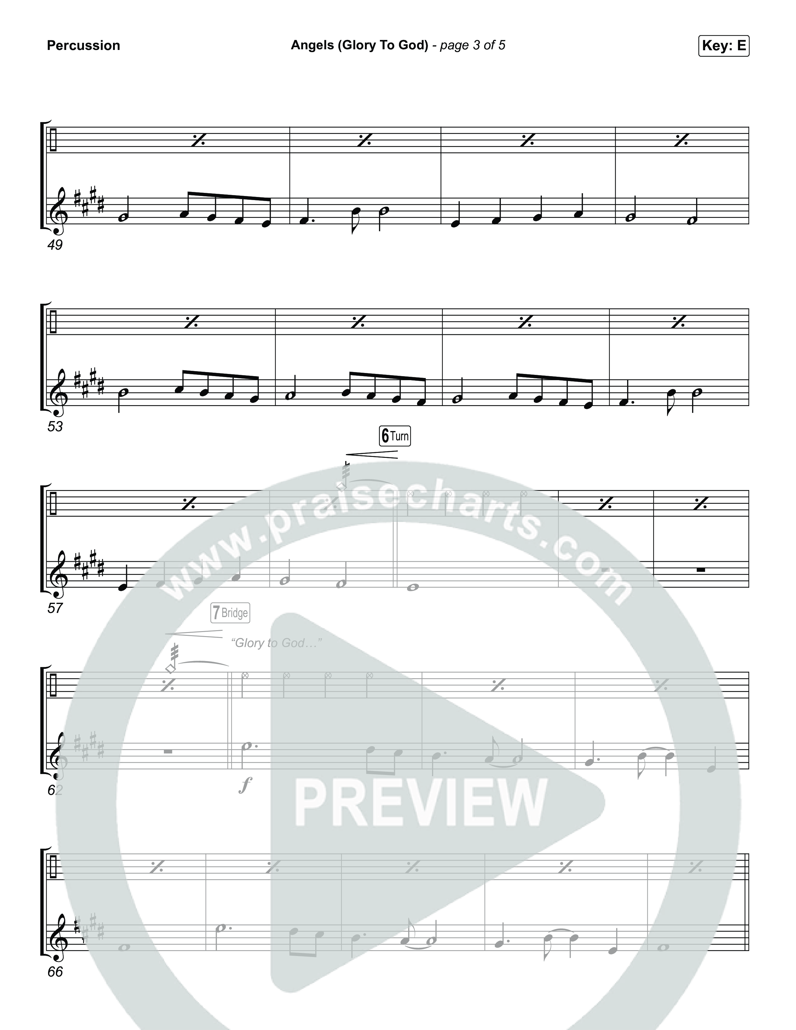 Angels (Glory To God) (Choral/SATB) Percussion (Travis Cottrell / Arr. Mason Brown)