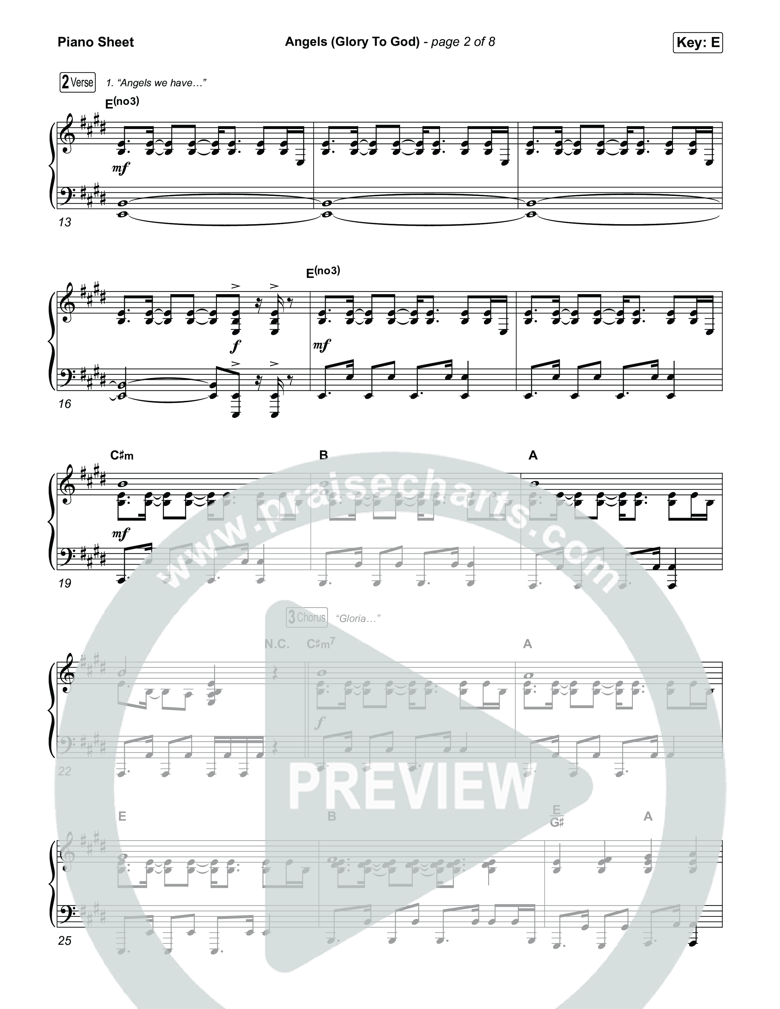 Angels (Glory To God) (Choral/SATB) Piano Sheet (Travis Cottrell / Arr. Mason Brown)