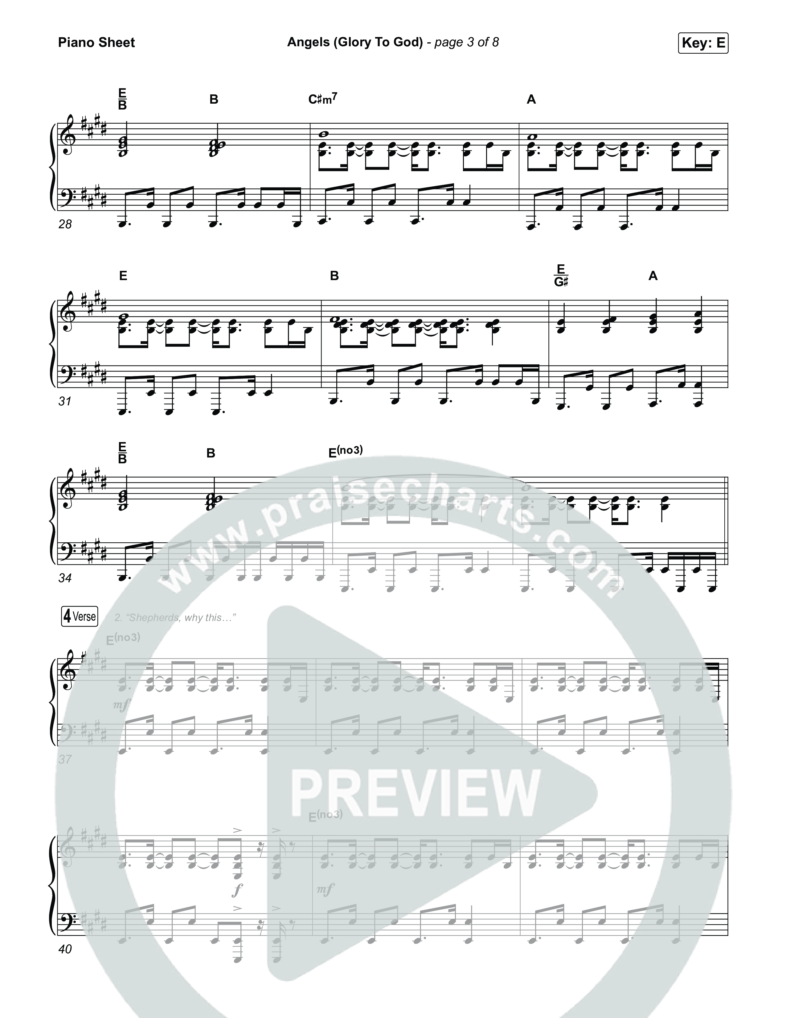 Angels (Glory To God) (Choral/SATB) Piano Sheet (Travis Cottrell / Arr. Mason Brown)