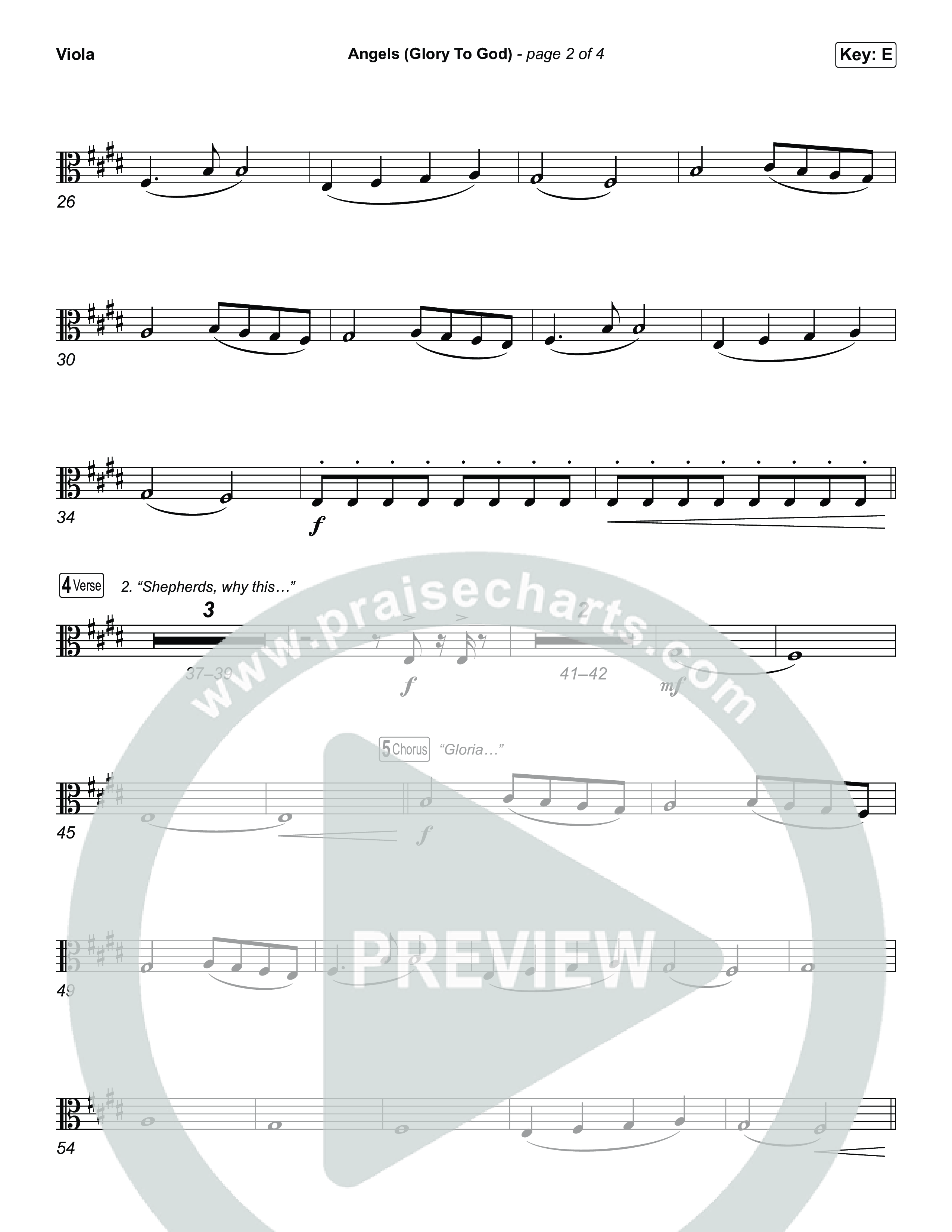 Angels (Glory To God) (Choral/SATB) Viola (Travis Cottrell / Arr. Mason Brown)