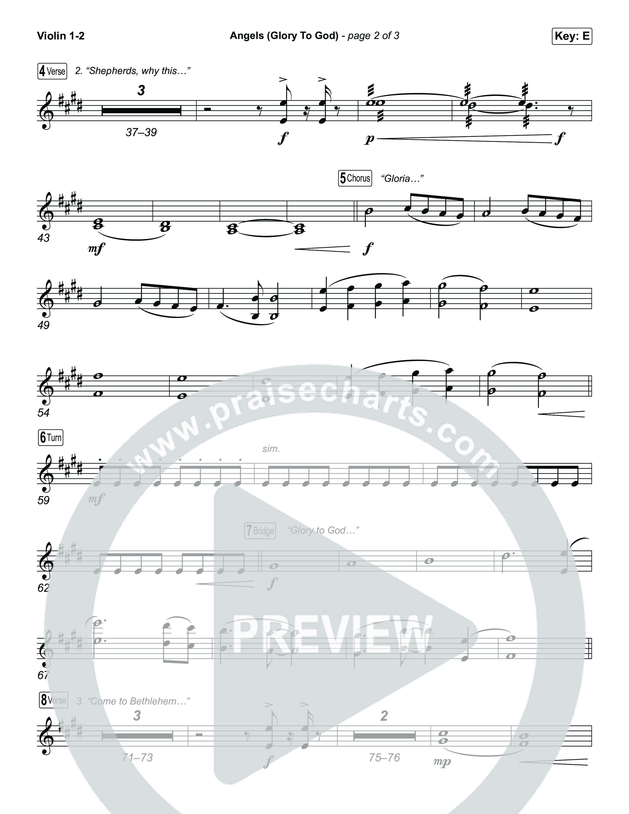 Angels (Glory To God) (Choral/SATB) String Pack (Travis Cottrell / Arr. Mason Brown)