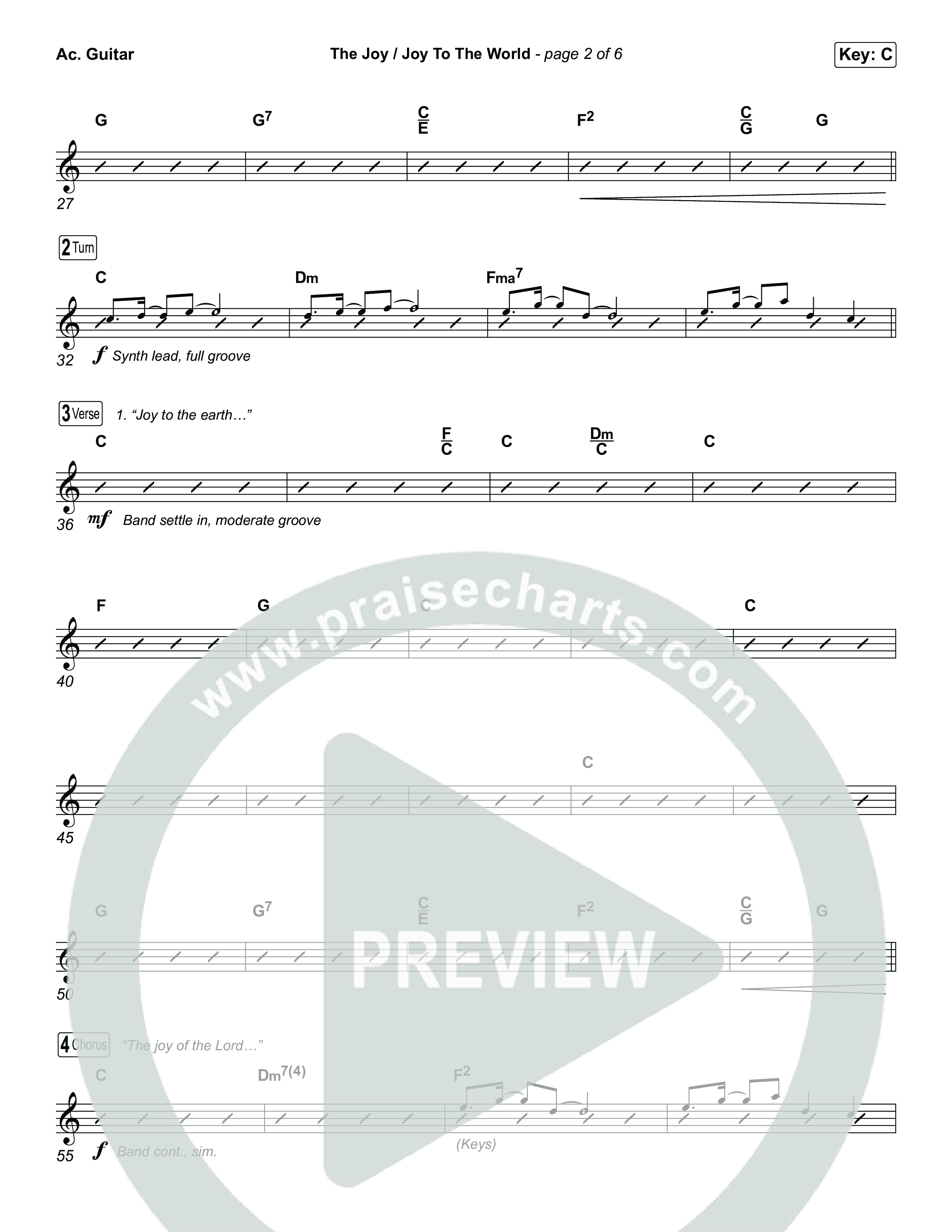 The Joy / Joy To The World (Choral/SATB) Acoustic Guitar (Travis Cottrell / Arr. Mason Brown / Arr. Daniel Galbraith)