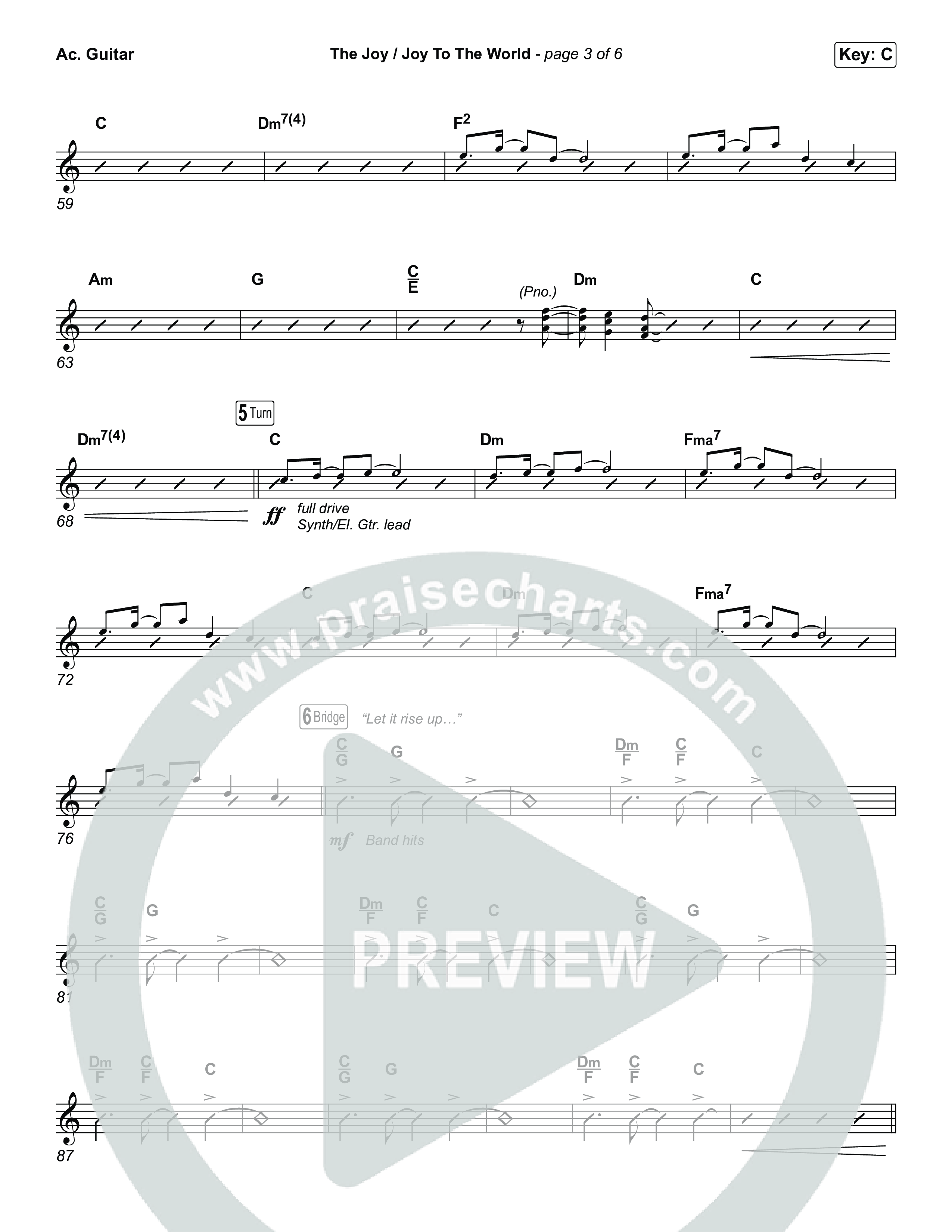 The Joy / Joy To The World (Choral/SATB) Acoustic Guitar (Travis Cottrell / Arr. Mason Brown / Arr. Daniel Galbraith)