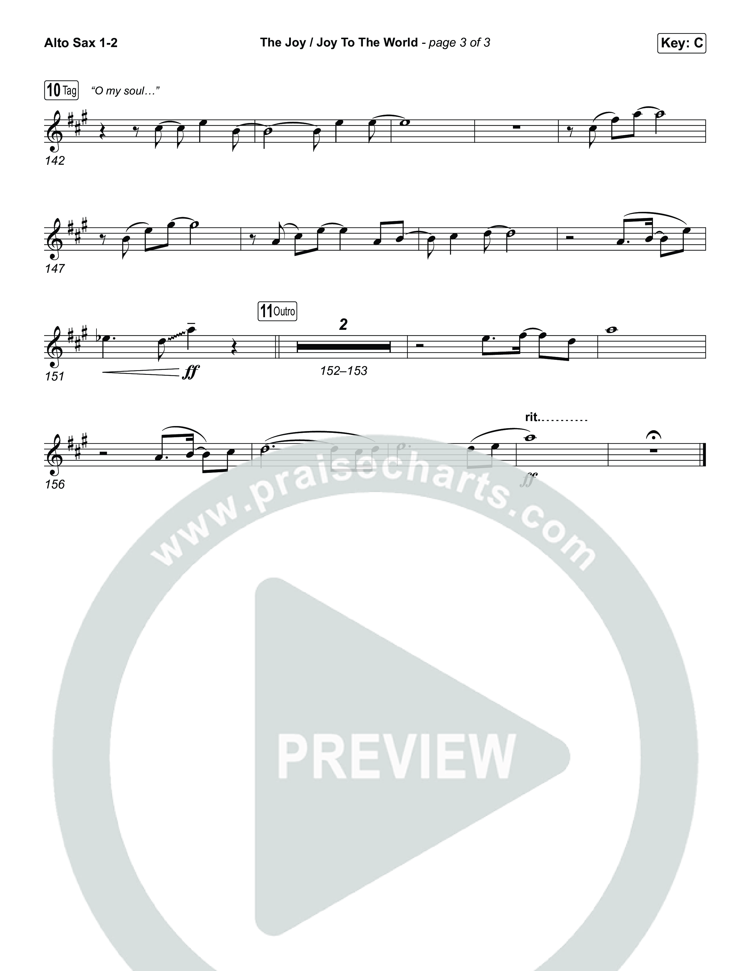 The Joy / Joy To The World (Choral/SATB) Alto Sax 1,2 (Travis Cottrell / Arr. Mason Brown / Arr. Daniel Galbraith)