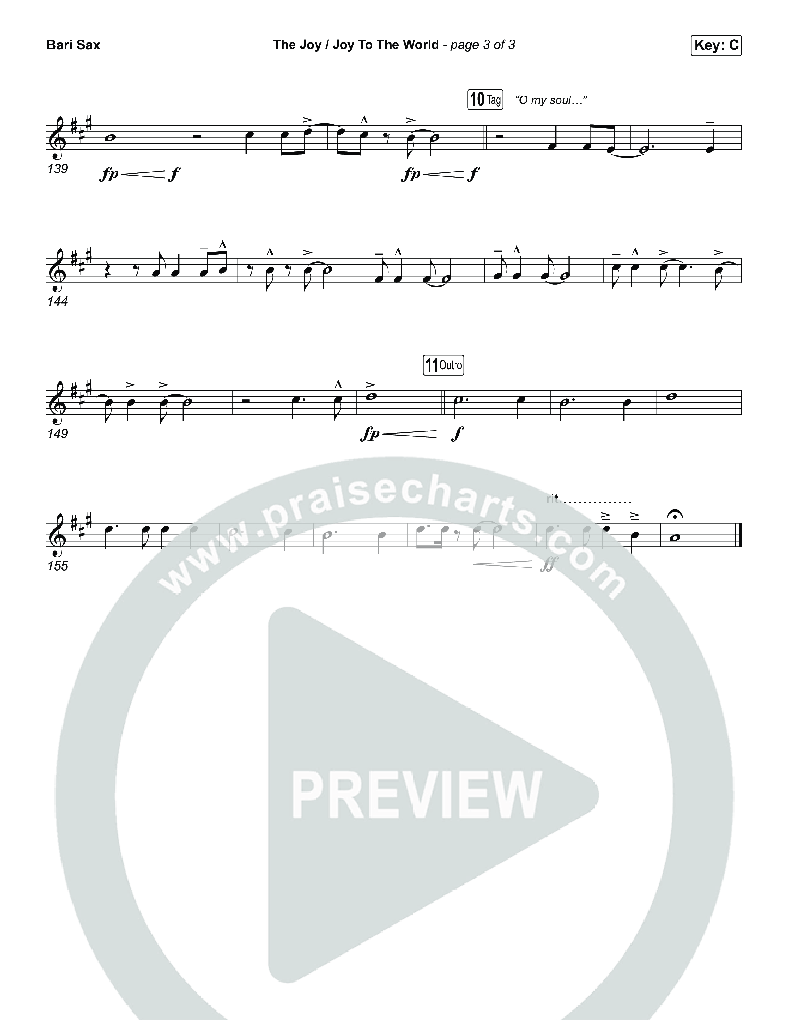 The Joy / Joy To The World (Choral/SATB) Bari Sax (Travis Cottrell / Arr. Mason Brown / Arr. Daniel Galbraith)