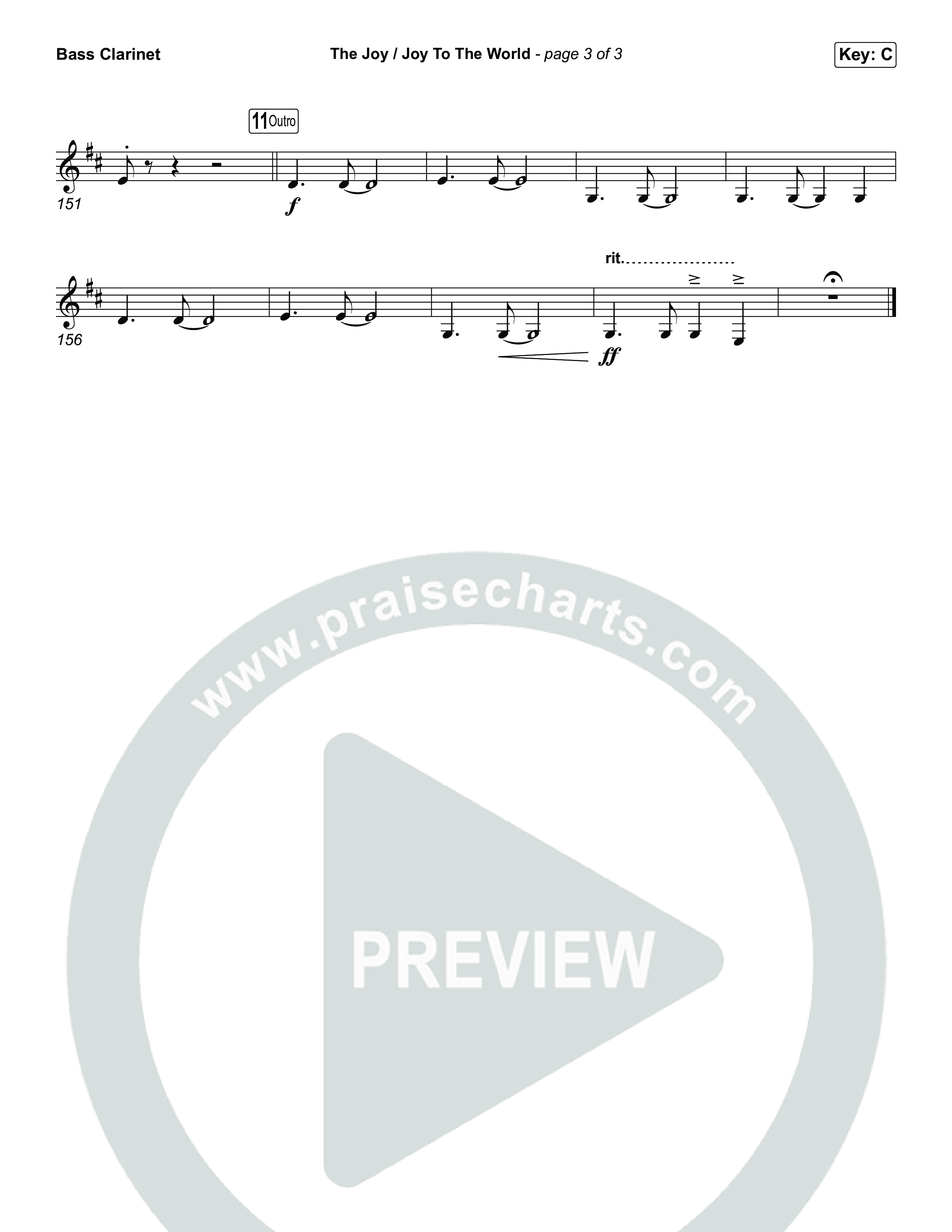 The Joy / Joy To The World (Choral/SATB) Bass Clarinet (Travis Cottrell / Arr. Mason Brown / Arr. Daniel Galbraith)